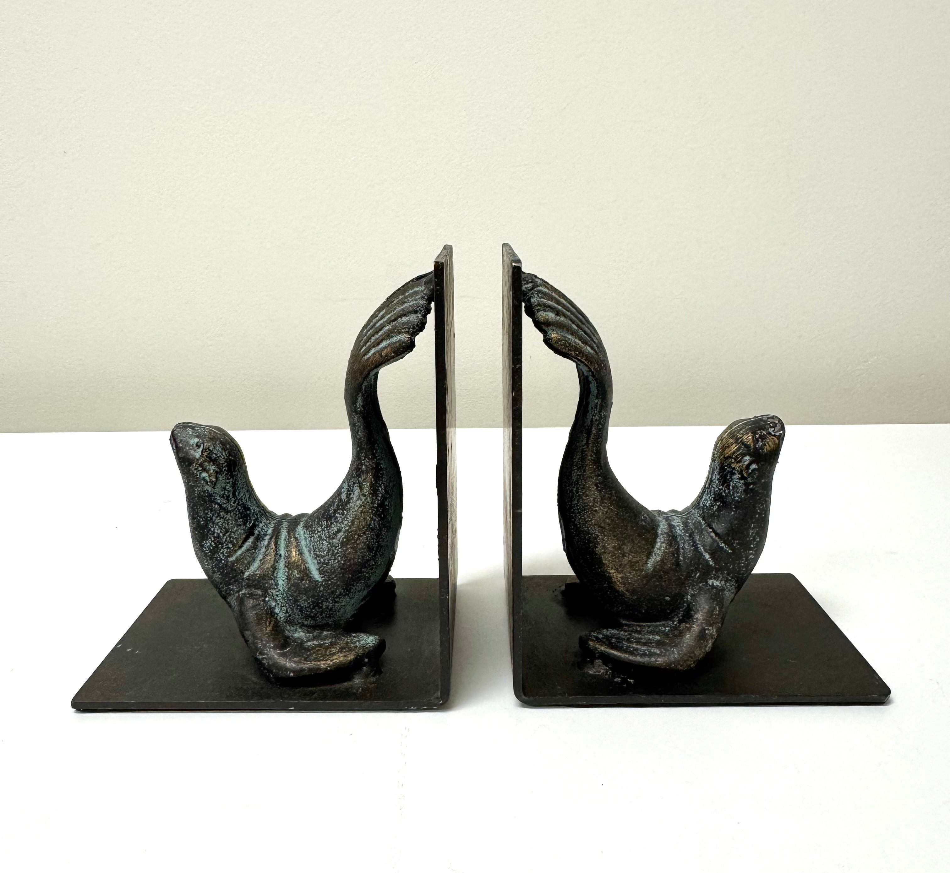 Verdigris Seal Bookends