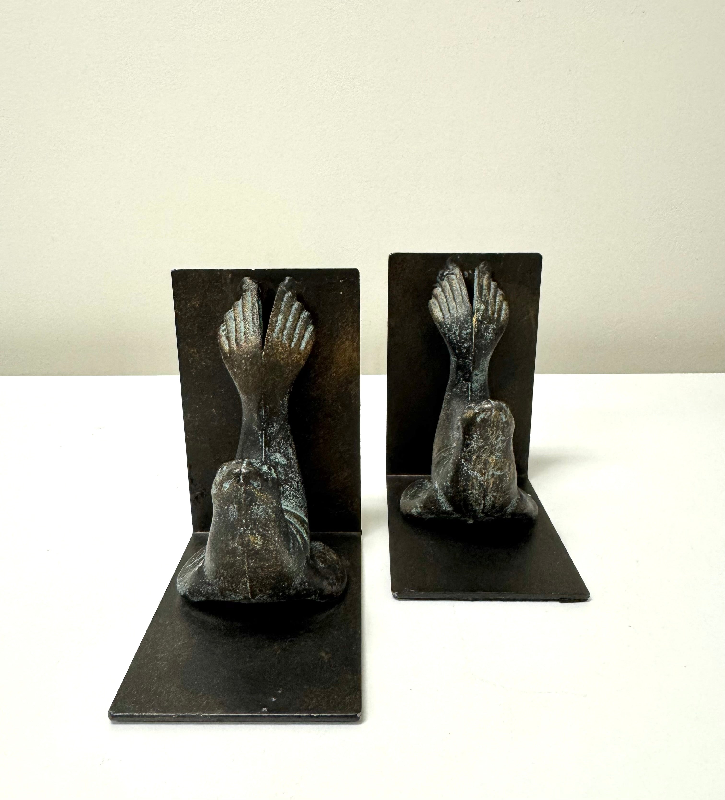 Verdigris Seal Bookends