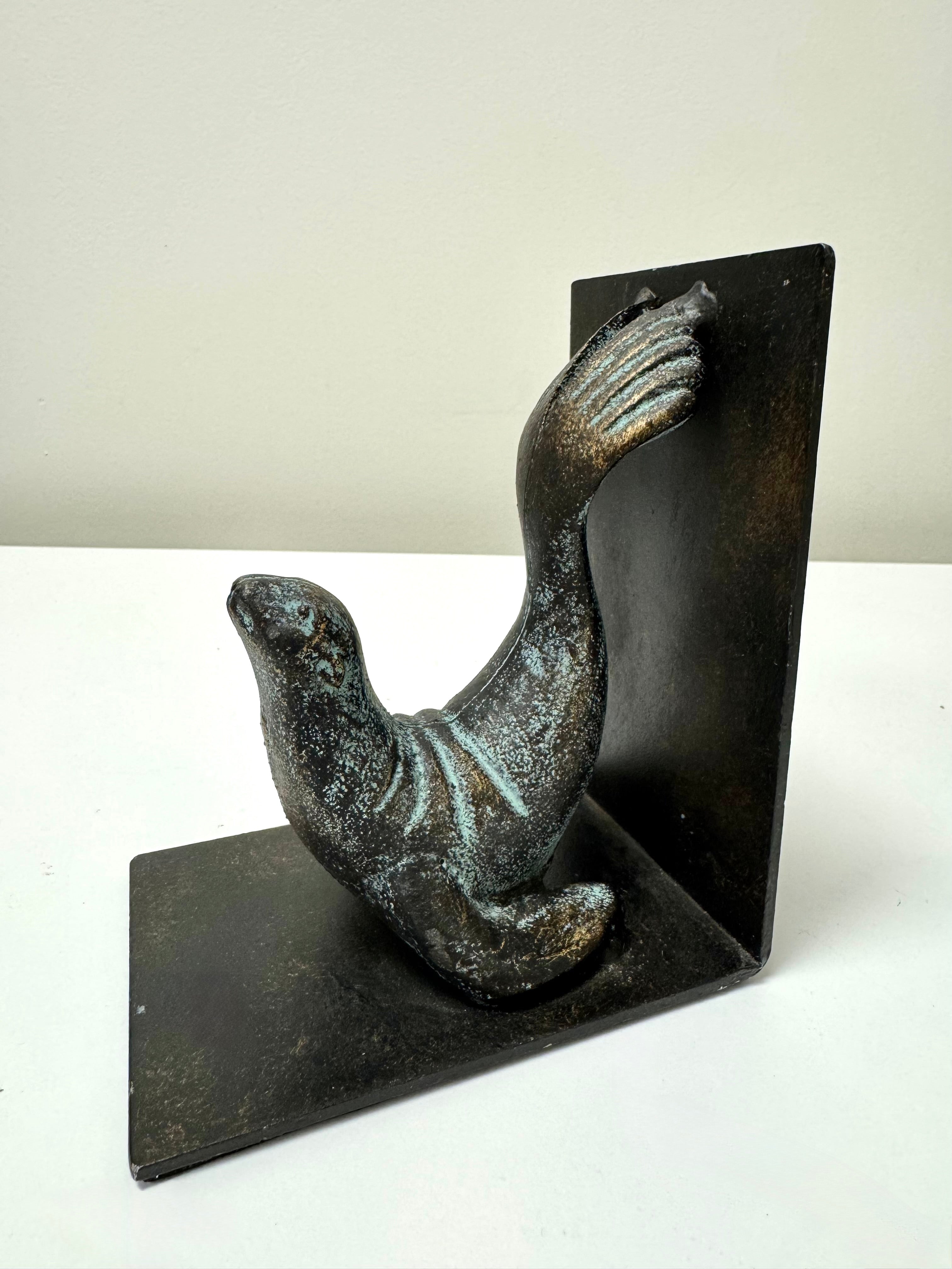 Verdigris Seal Bookends