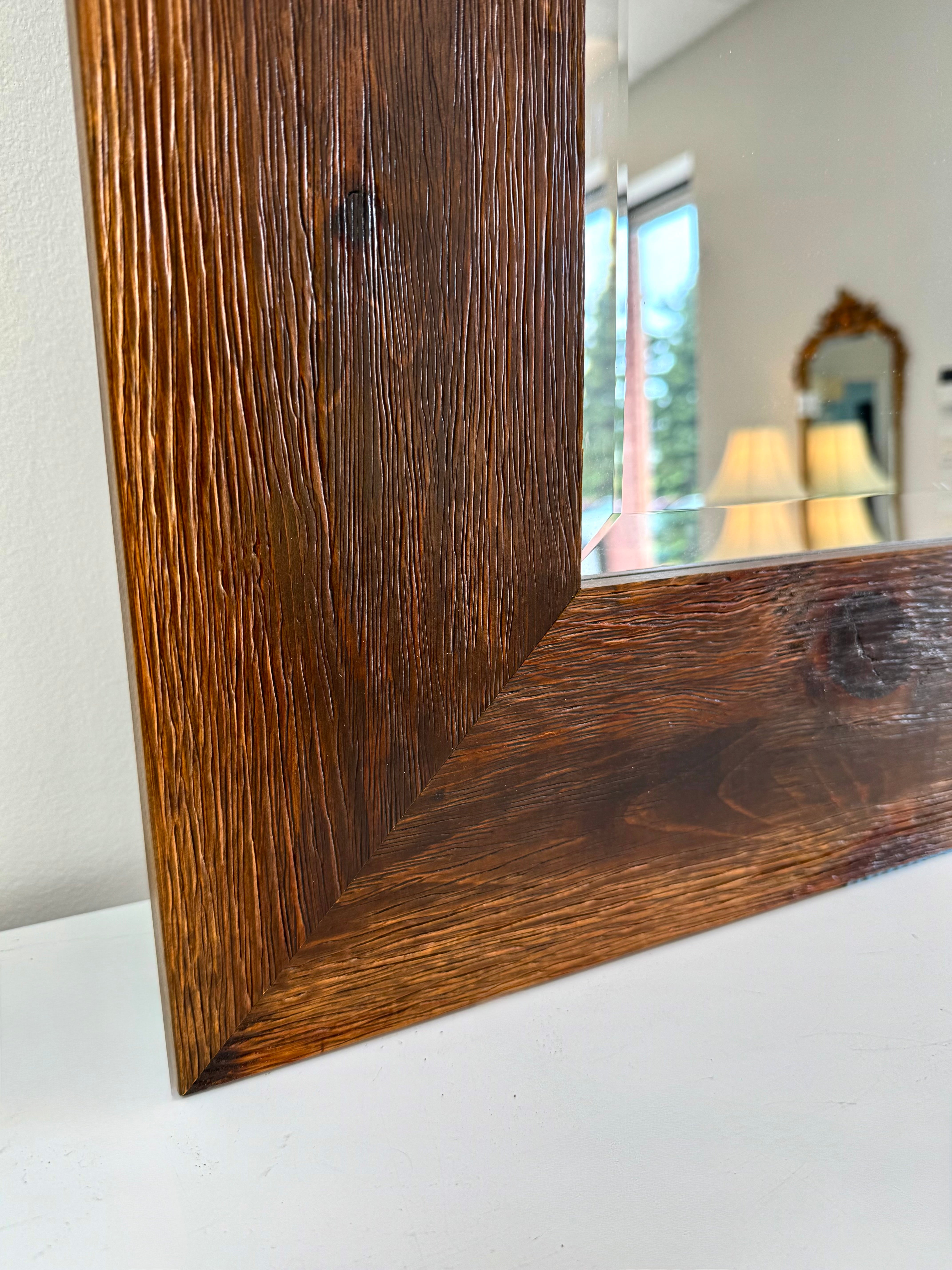 Knotty Wood Resin Mirror