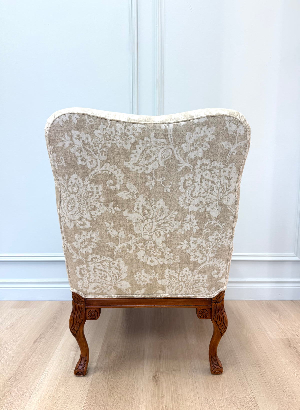 KORSON French Provincial Natural Beige & Cream Damask Chair
