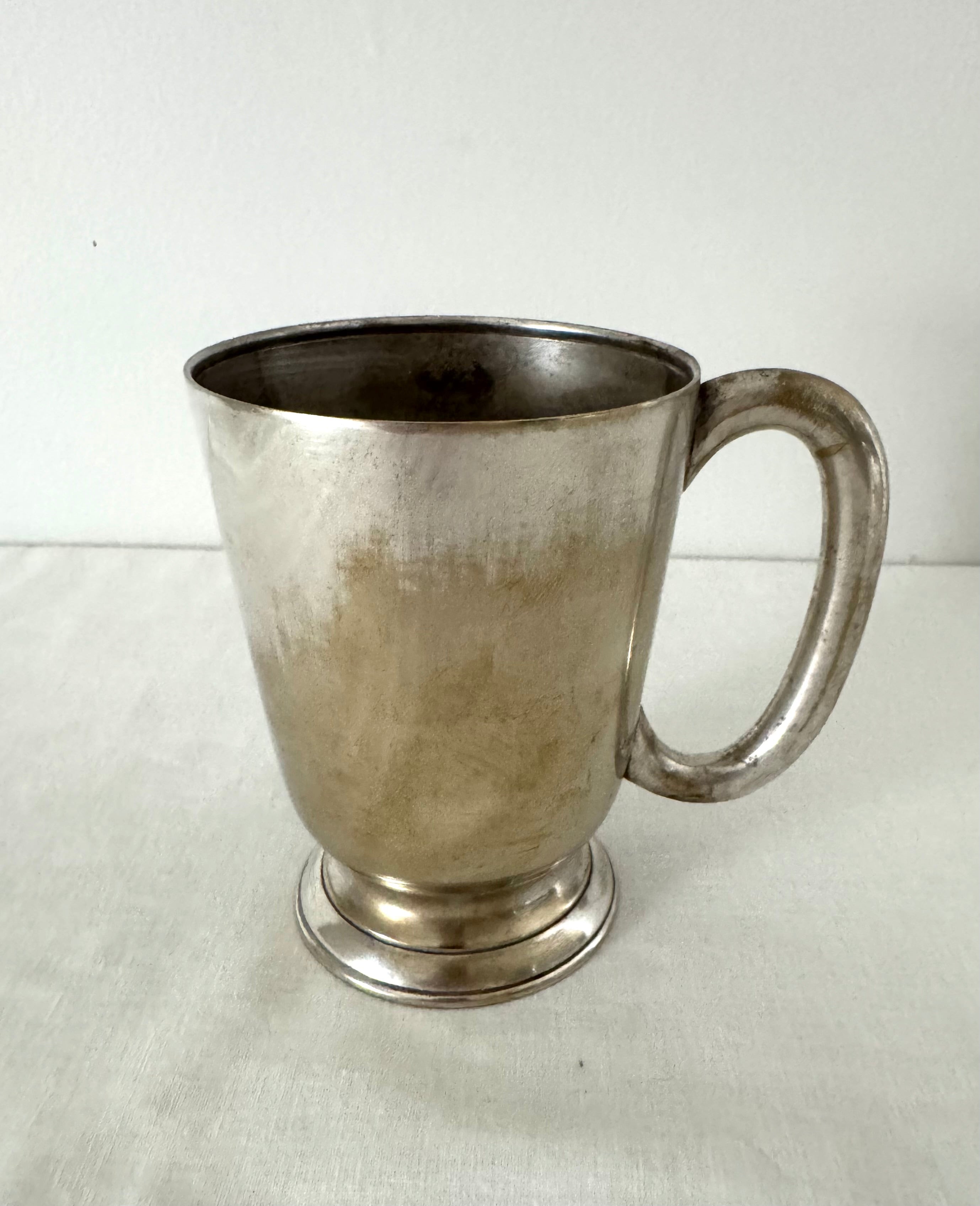 Vintage Worn Silverplate Tankard