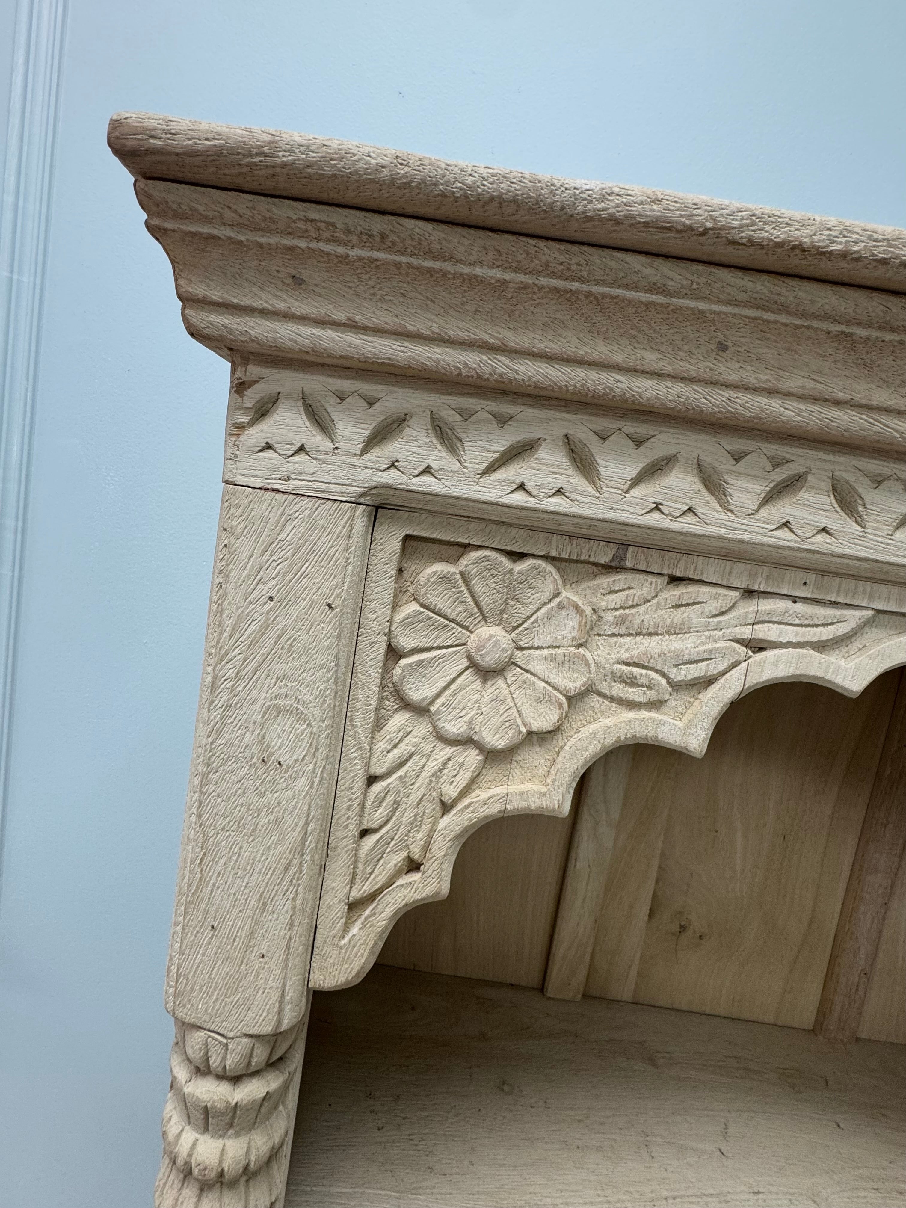 Hand-carved Natural Wood Shelf