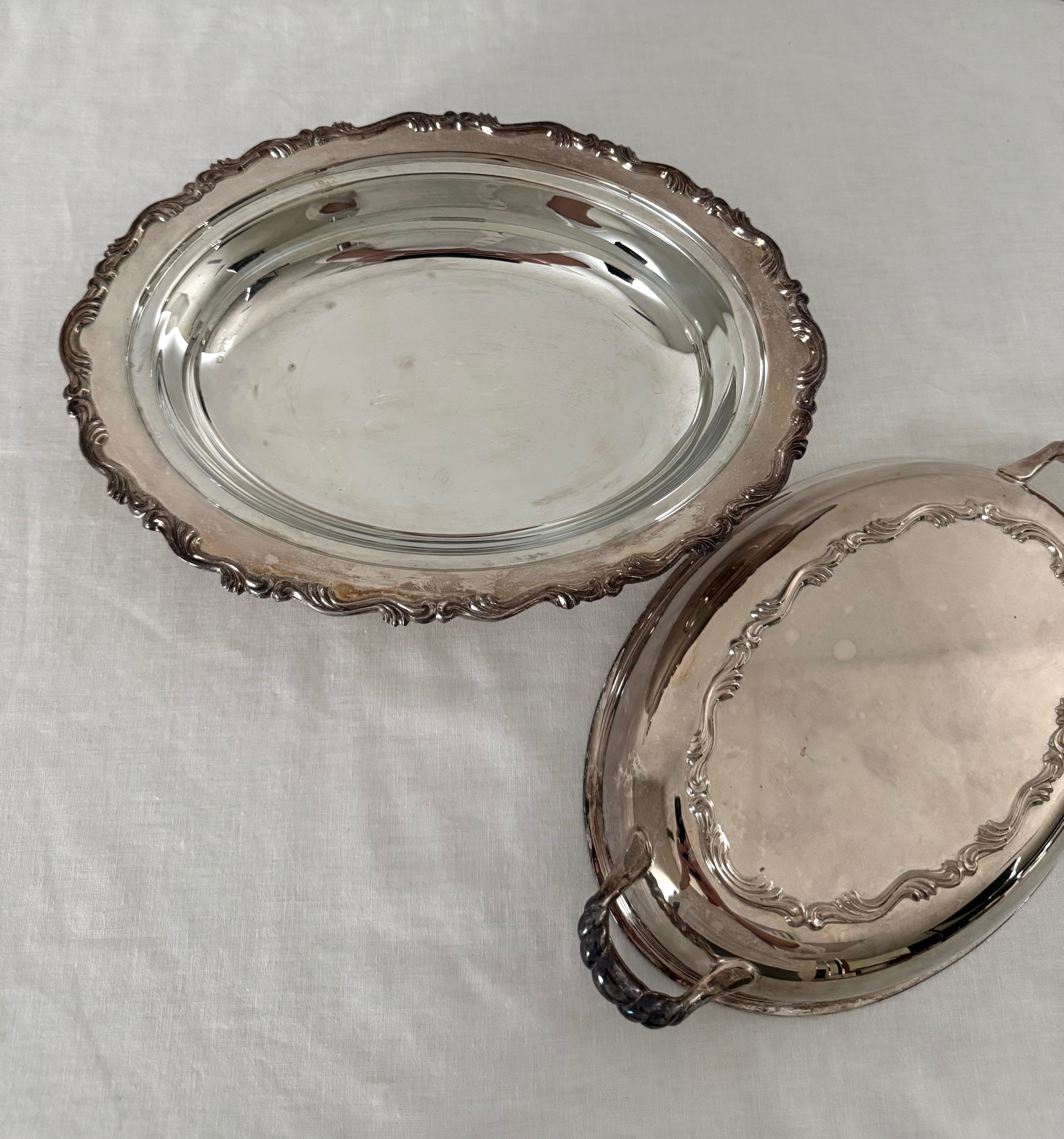 Vintage Silverplate Vegetable Dish with Lid