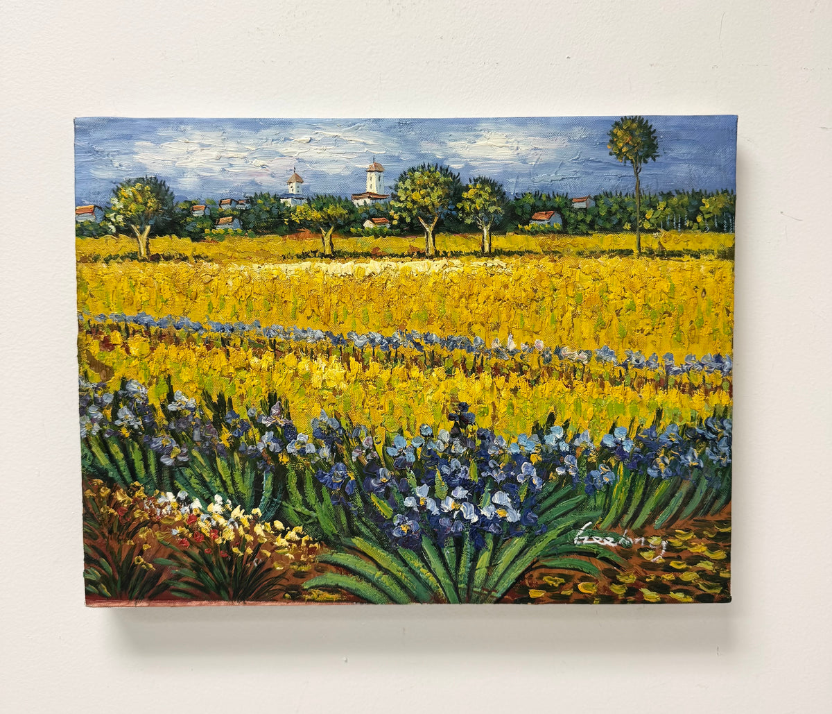 'View of Arles with Irises' Oil Reproduction