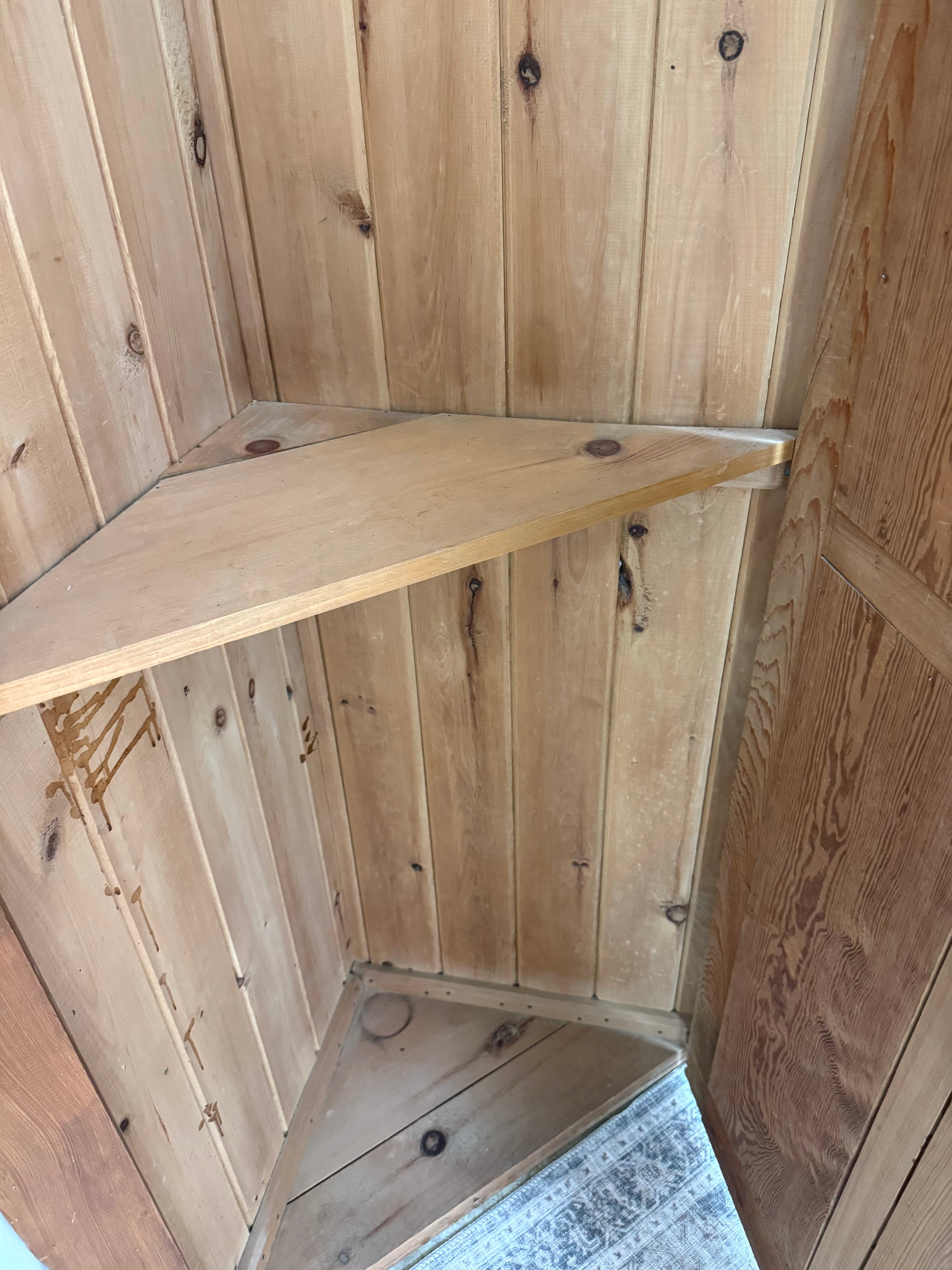 Rustic Pine Corner Cabinet