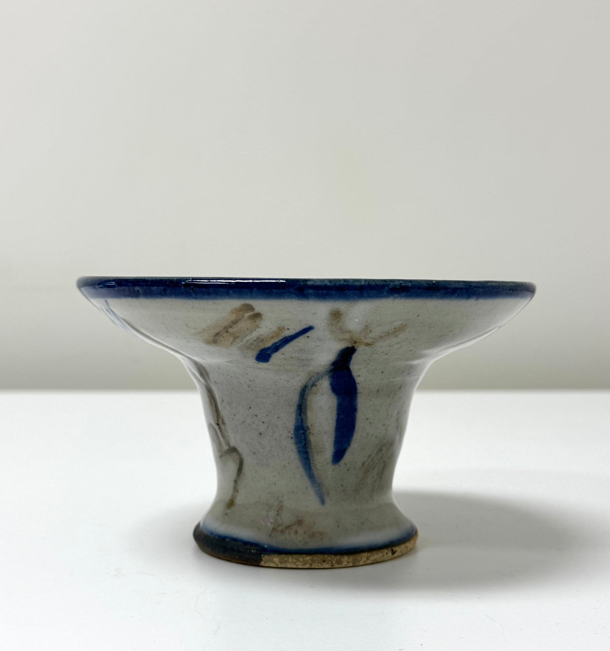 Hand-painted Stoneware Candle Holder