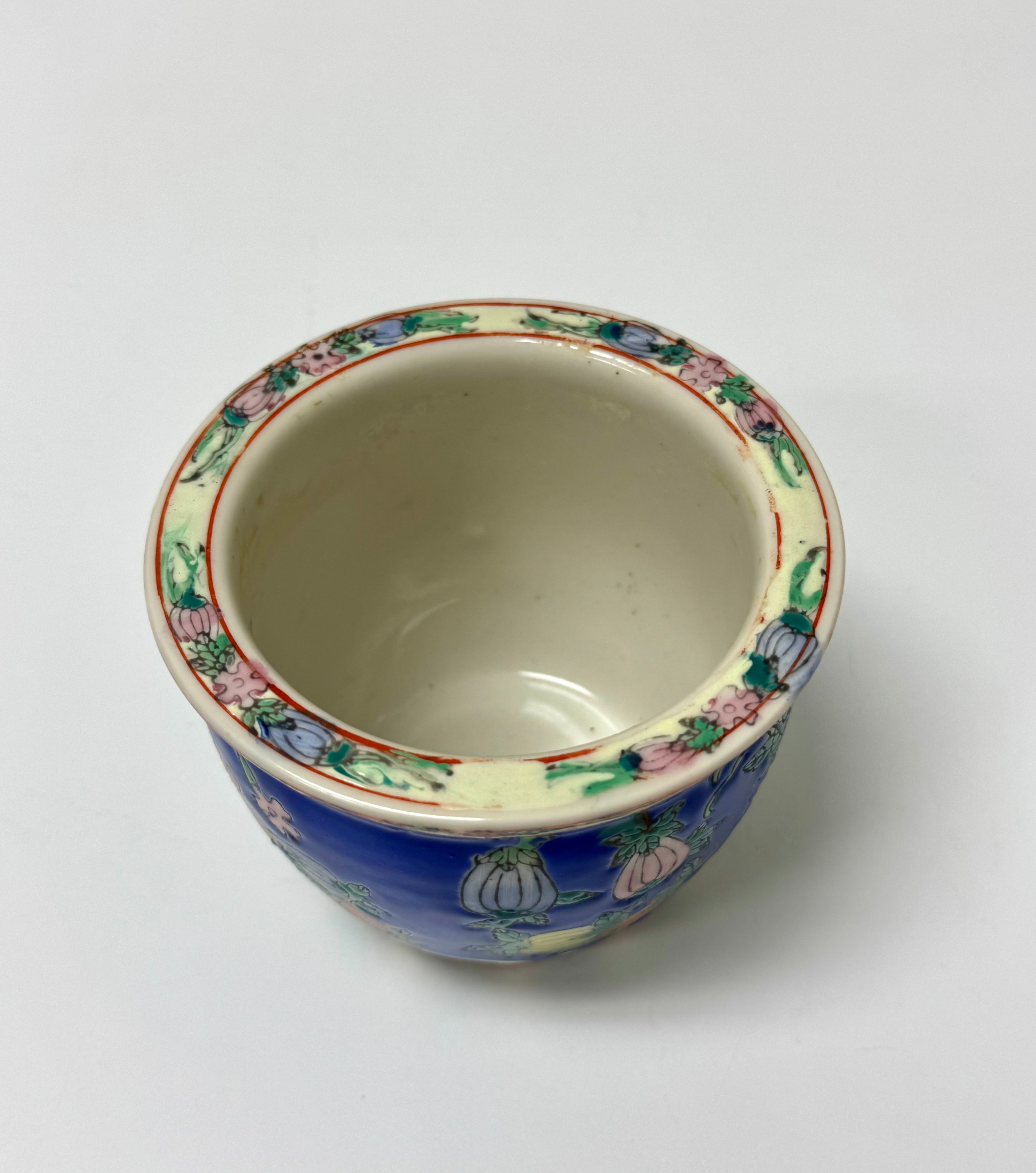 Blue Floral Jardiniere 3" Pot