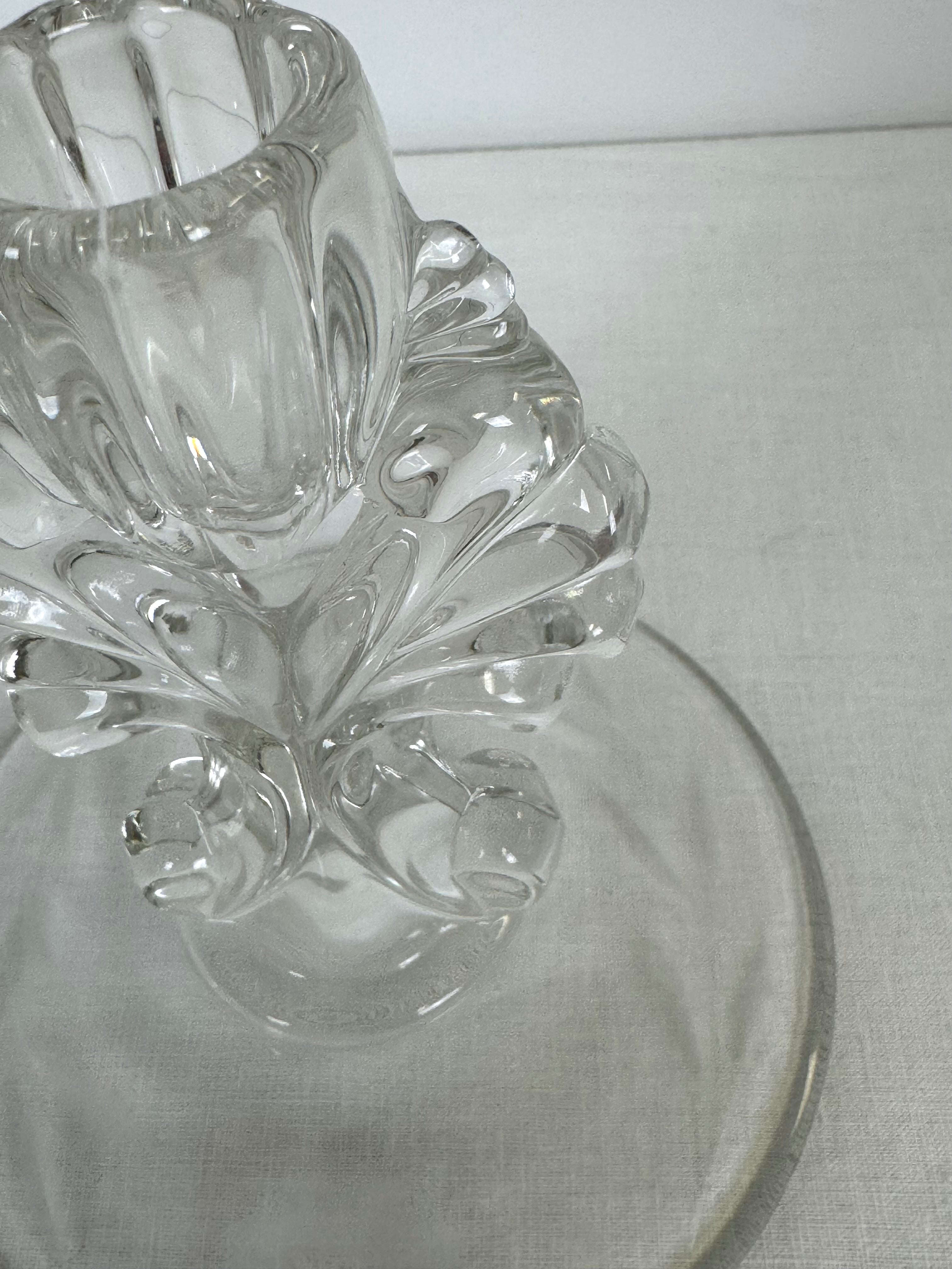 Vintage Cornflower Glass Candle Holder