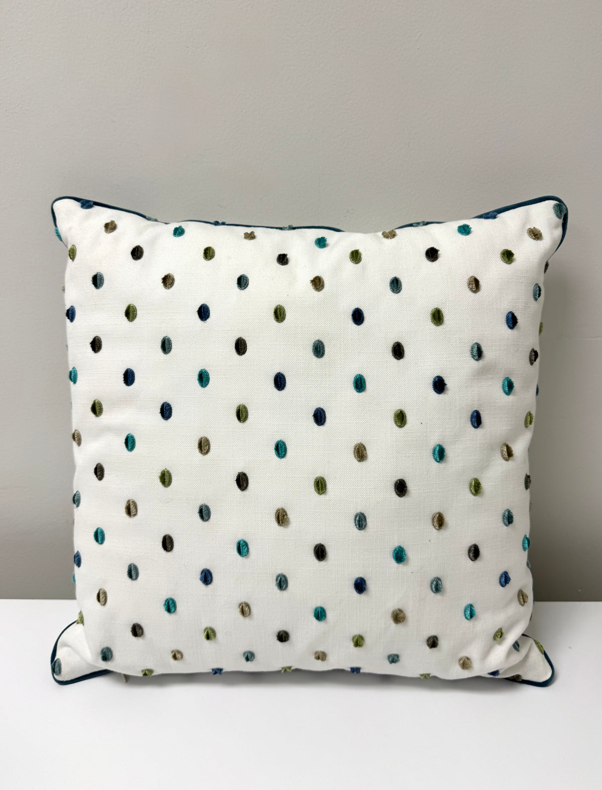 White Textured Dots 18" Pillow