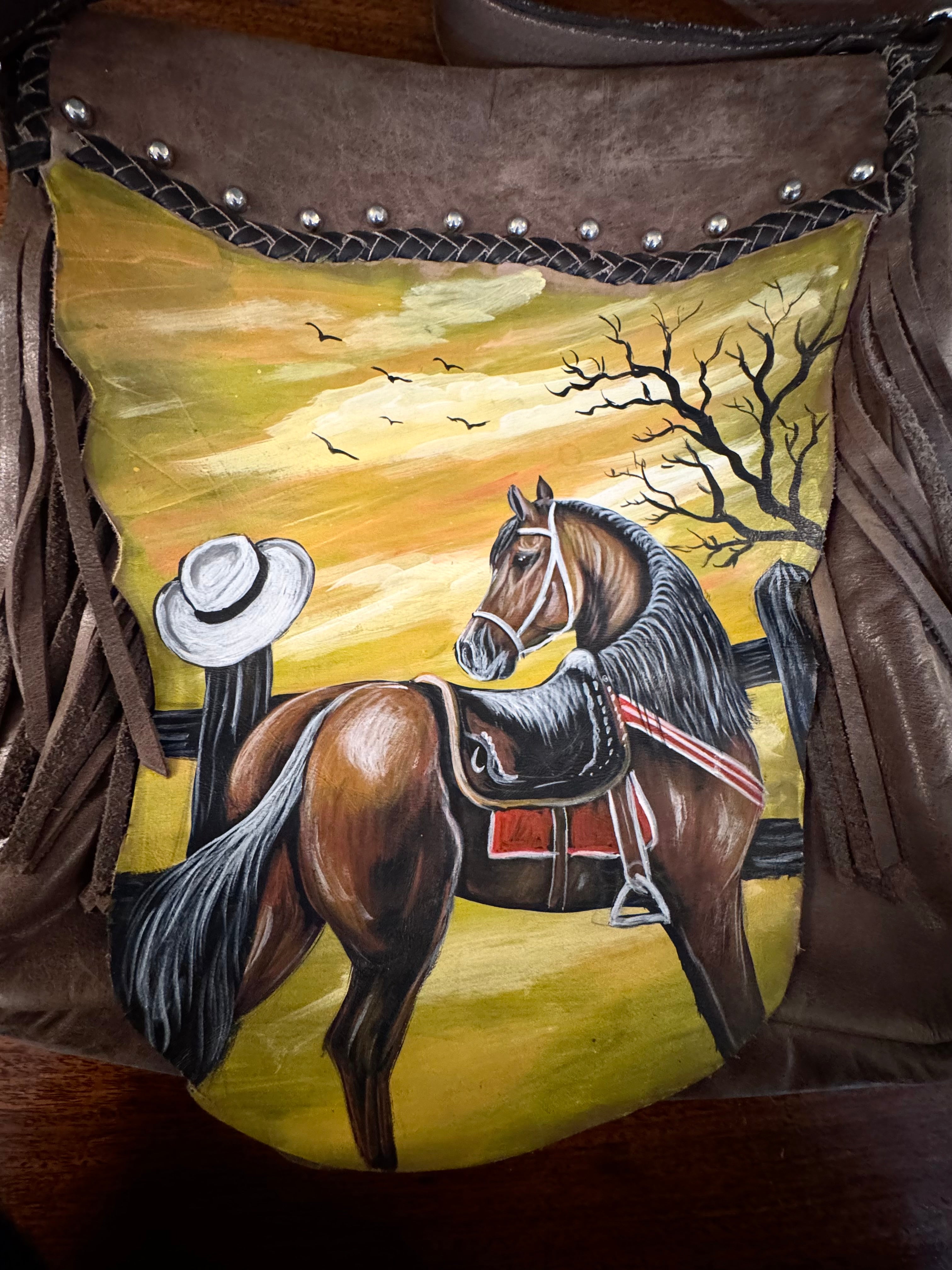 Artisan Hand-painted Colombian Leather Crossbody