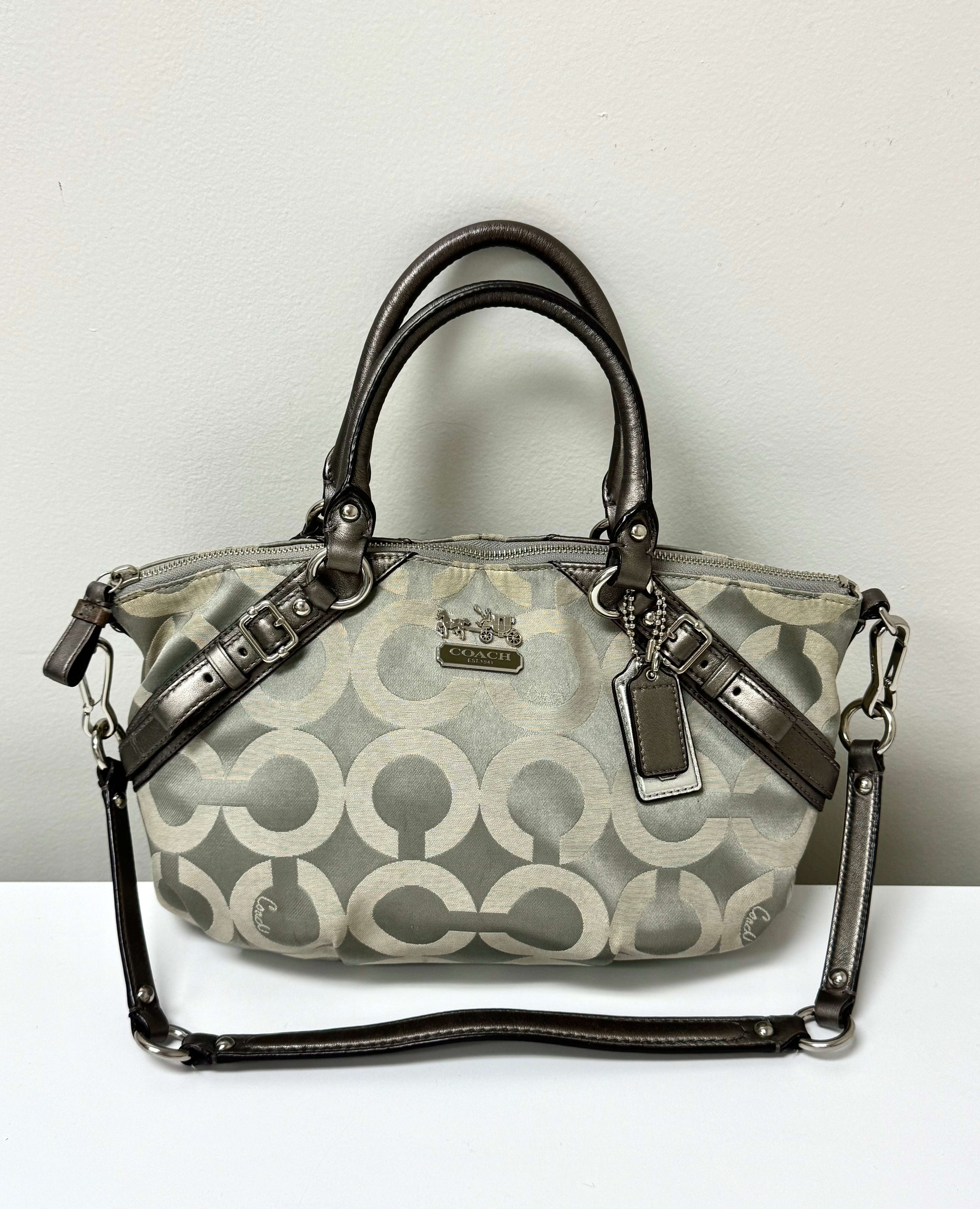 COACH 'Madison' Khaki Signature Canvas Satchel