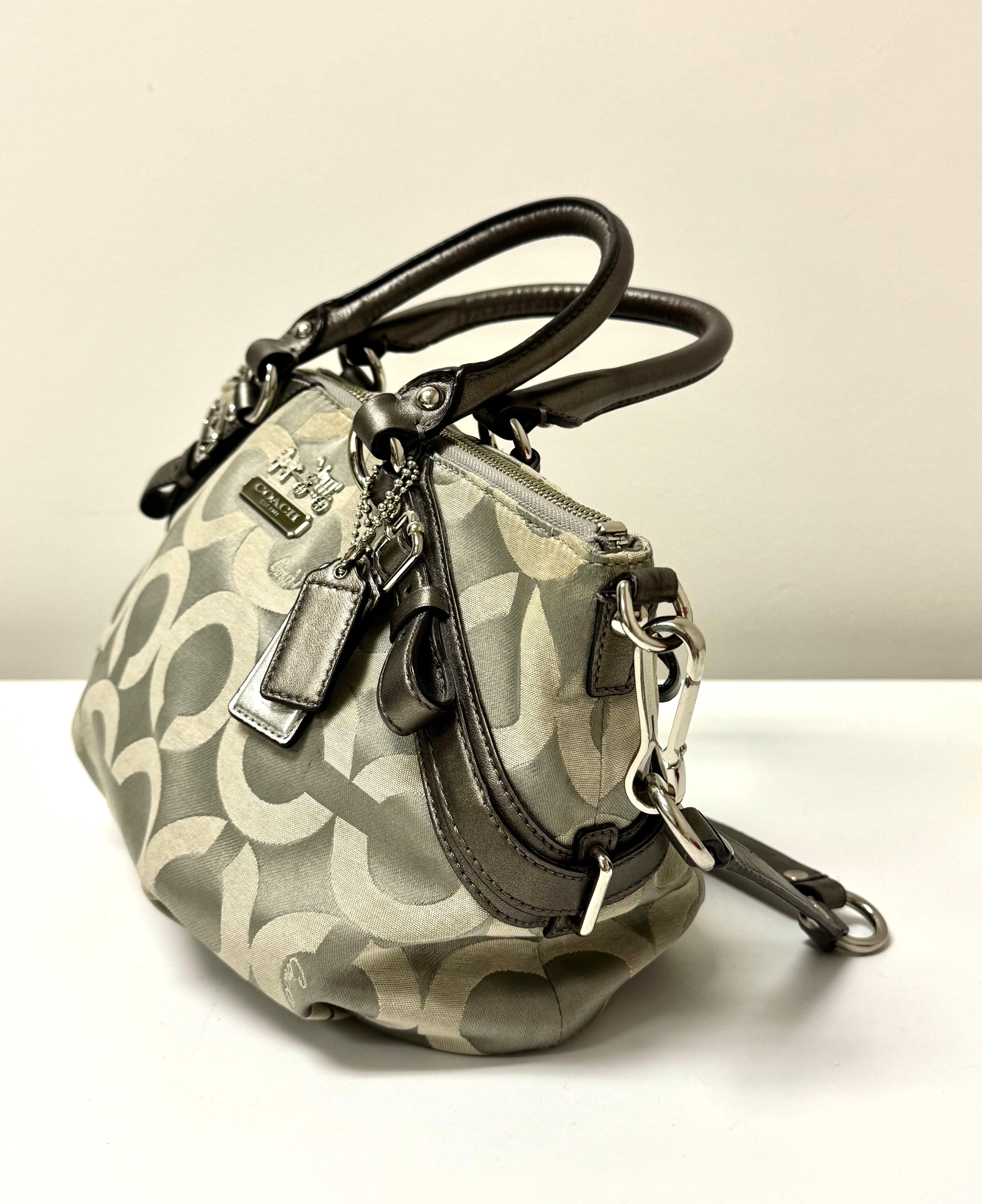 COACH 'Madison' Khaki Signature Canvas Satchel