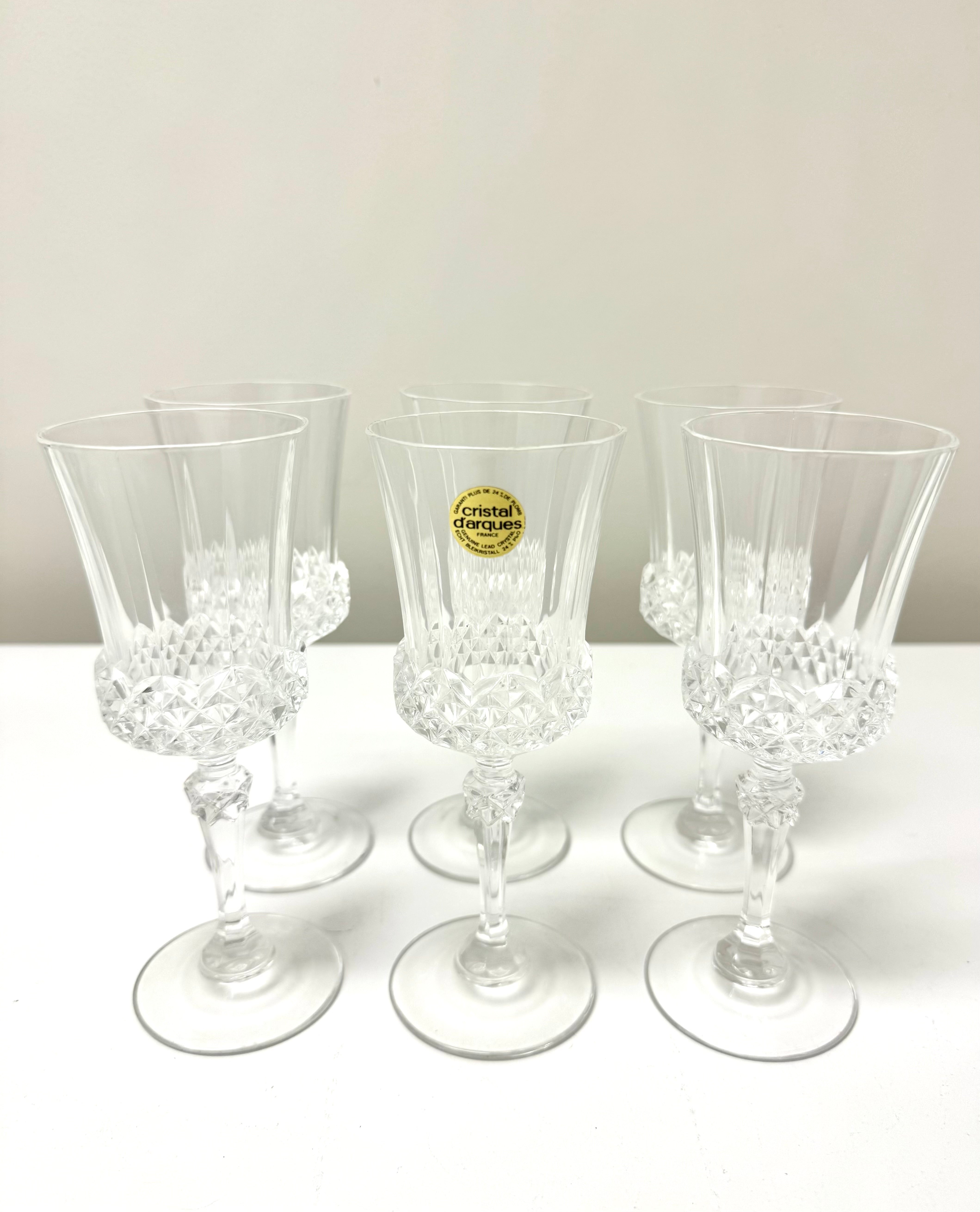 CRISTAL D'ARQUES 'Longchamp' Water Glasses Set of 6