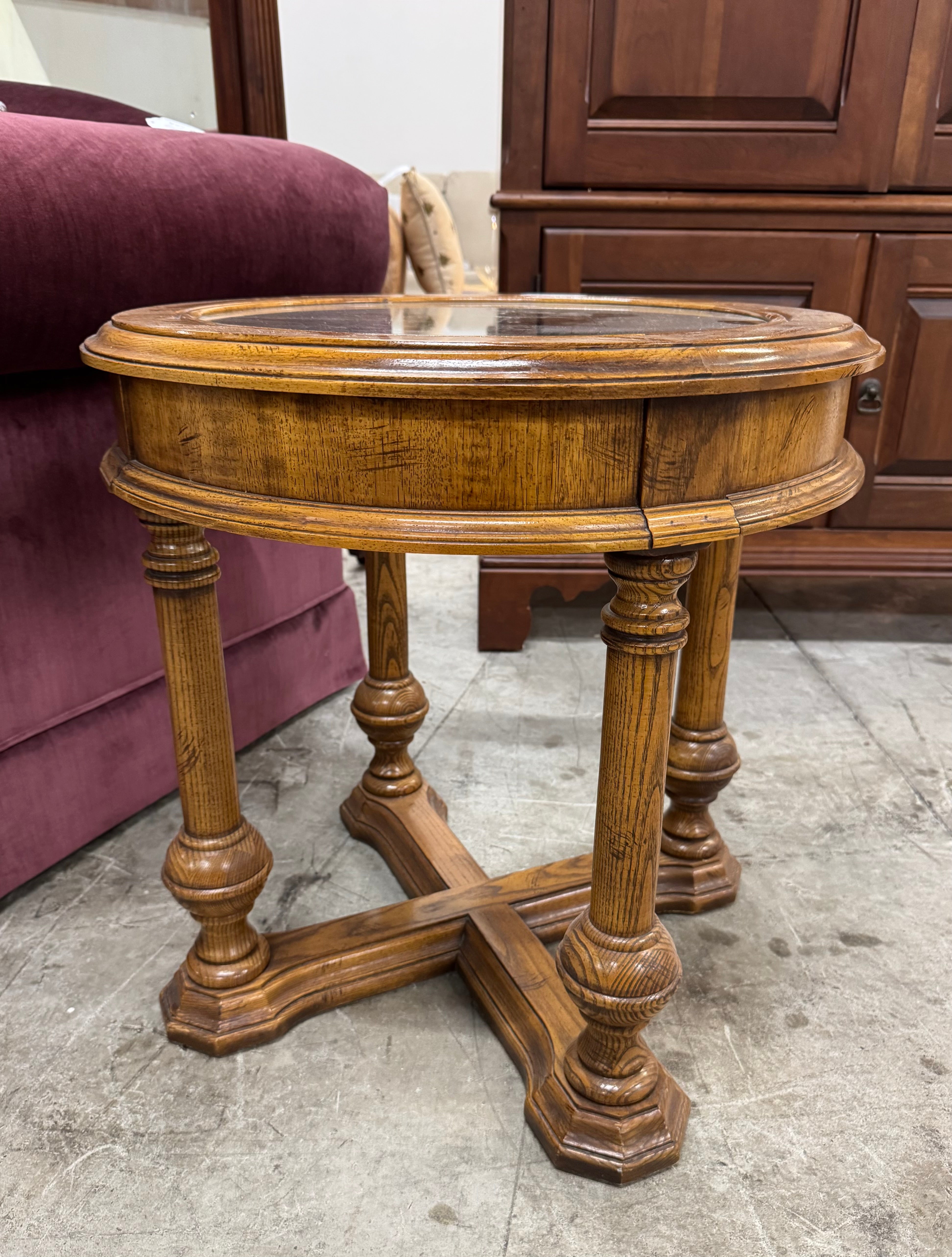 SKLAR PEPPLER Round Oak Side Table