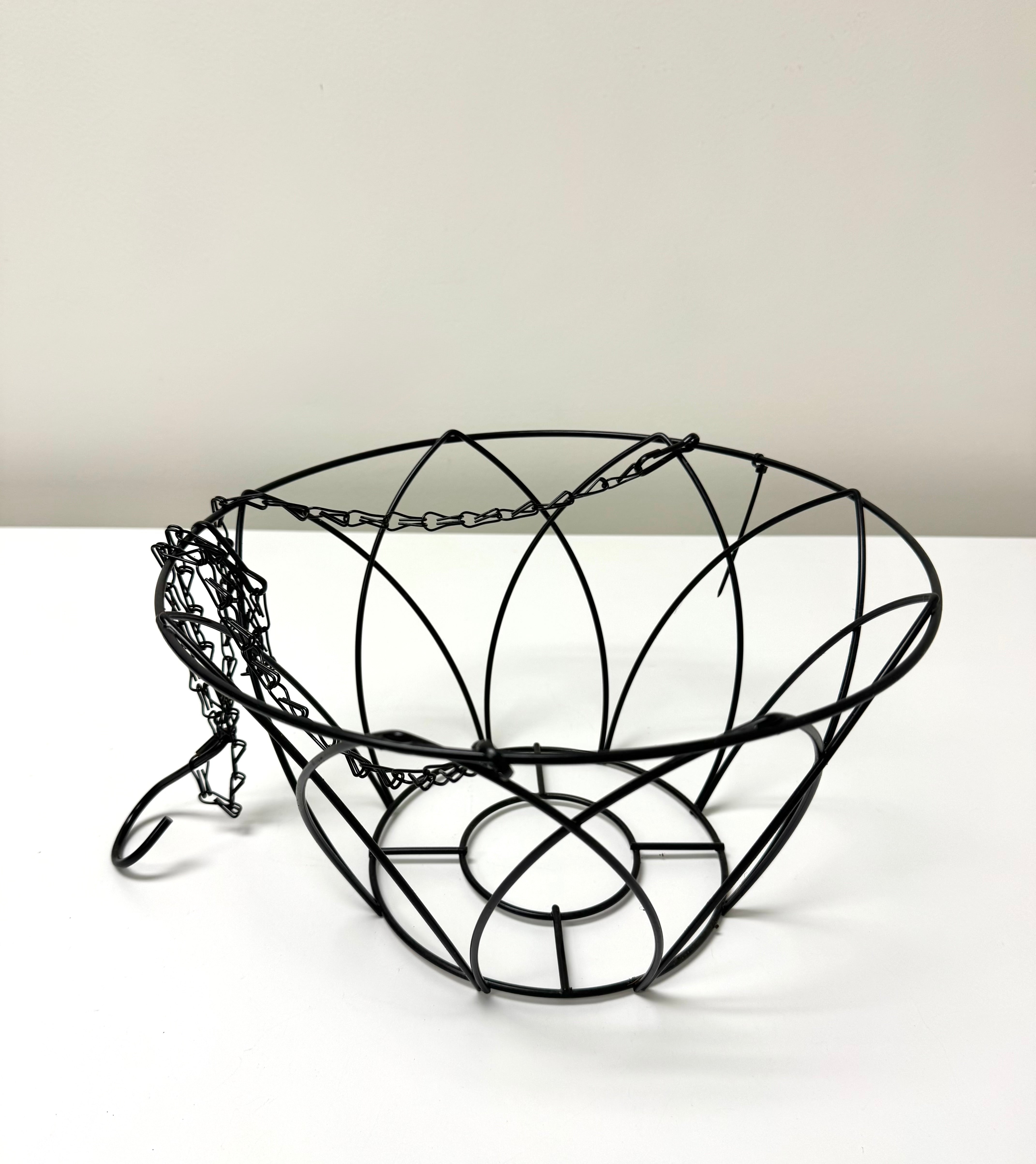 Black Metal 12" Hanging Basket