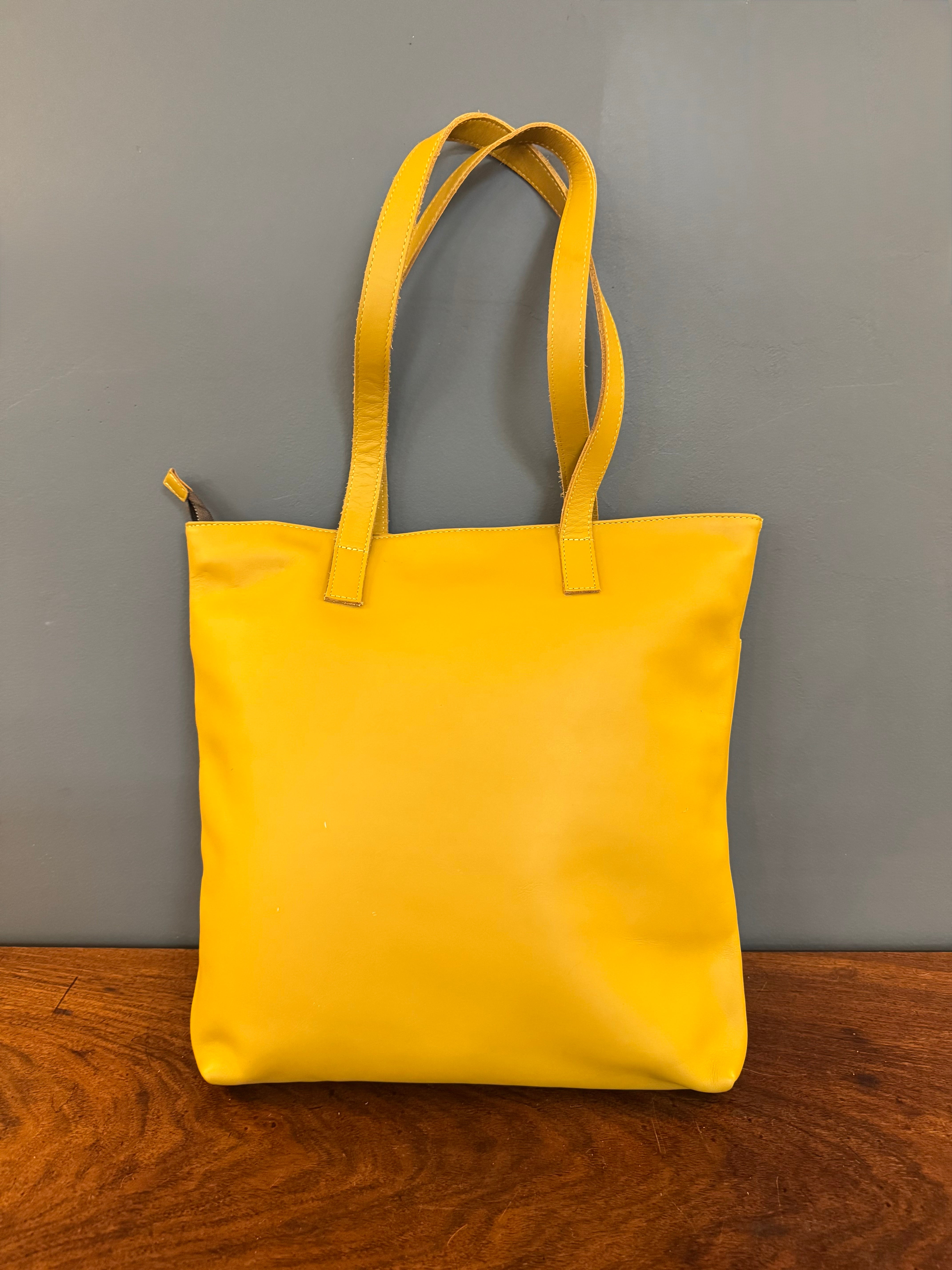 NEW! Mustard Leather Tote