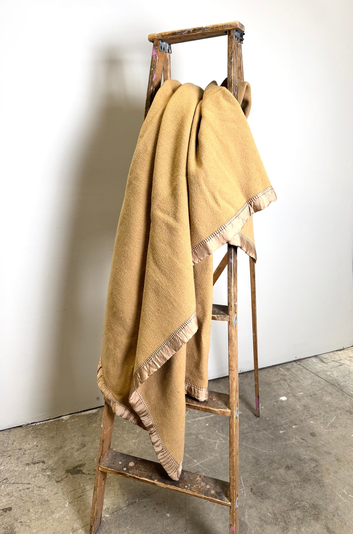 Vintage Camel Hair 63" x 85" Blanket