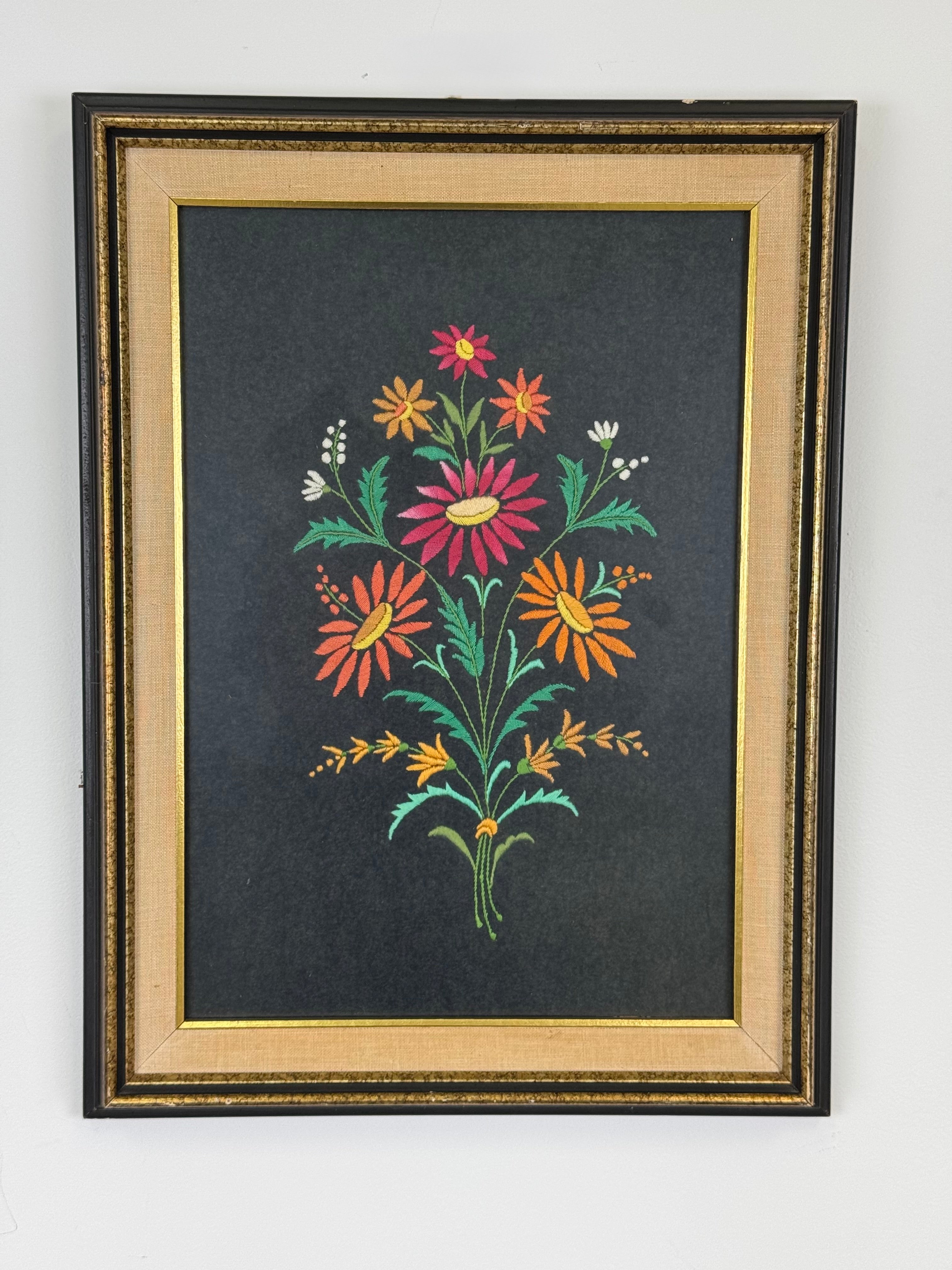 Vintage Floral Embroidery Art