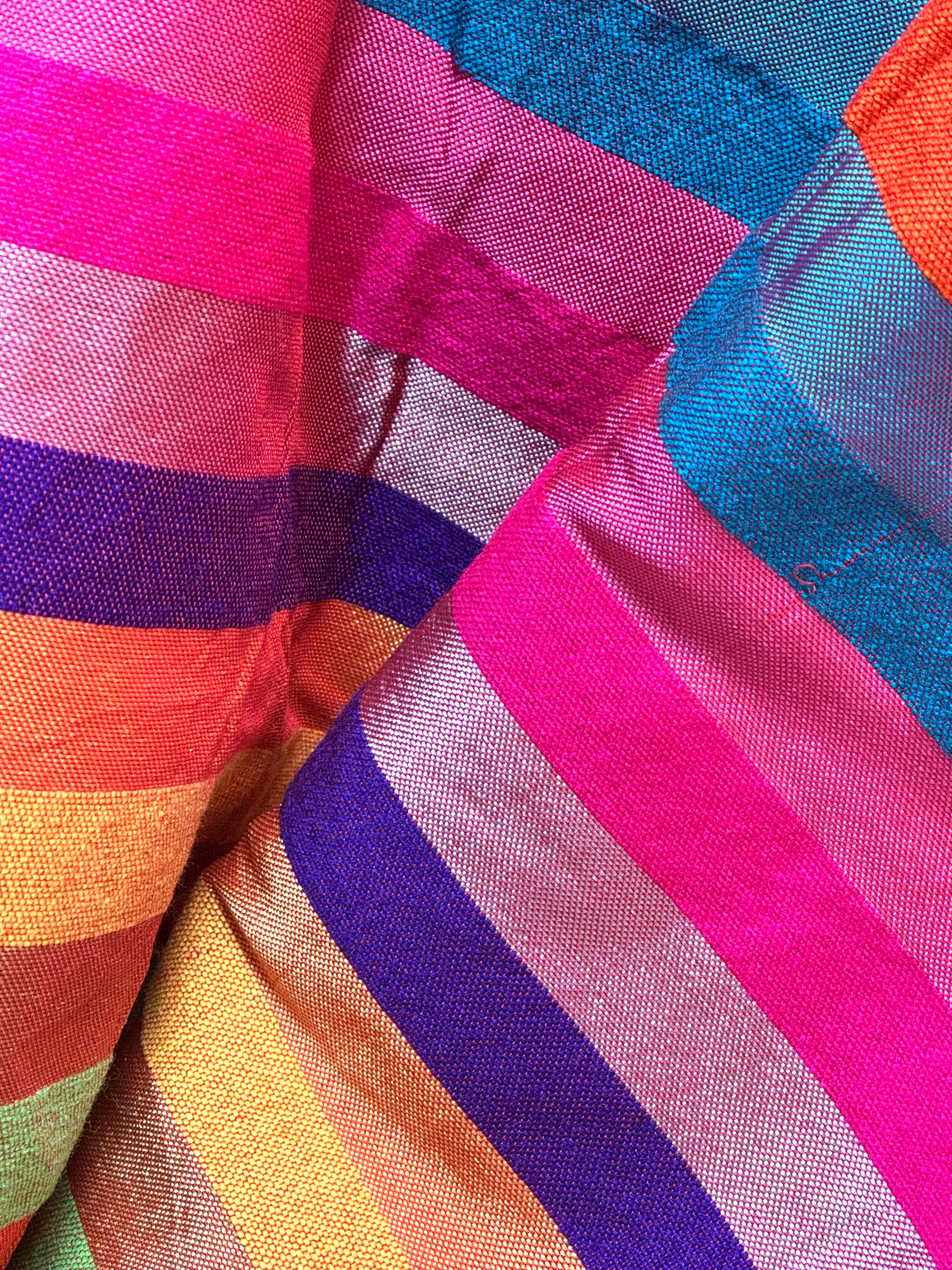 Shimmer Cotton Multi-colour Striped Throw