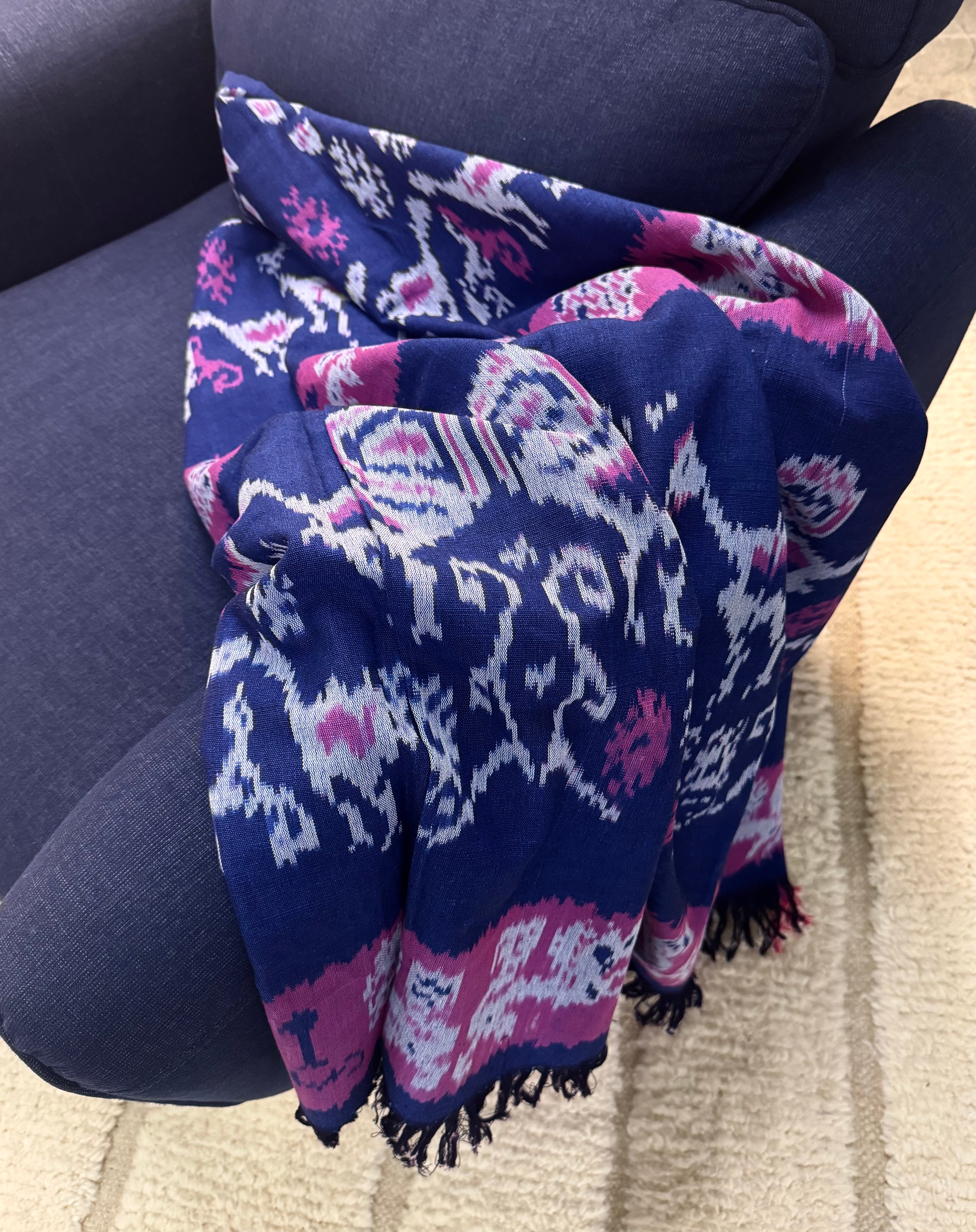 Sumba Ikat Indigo Throw