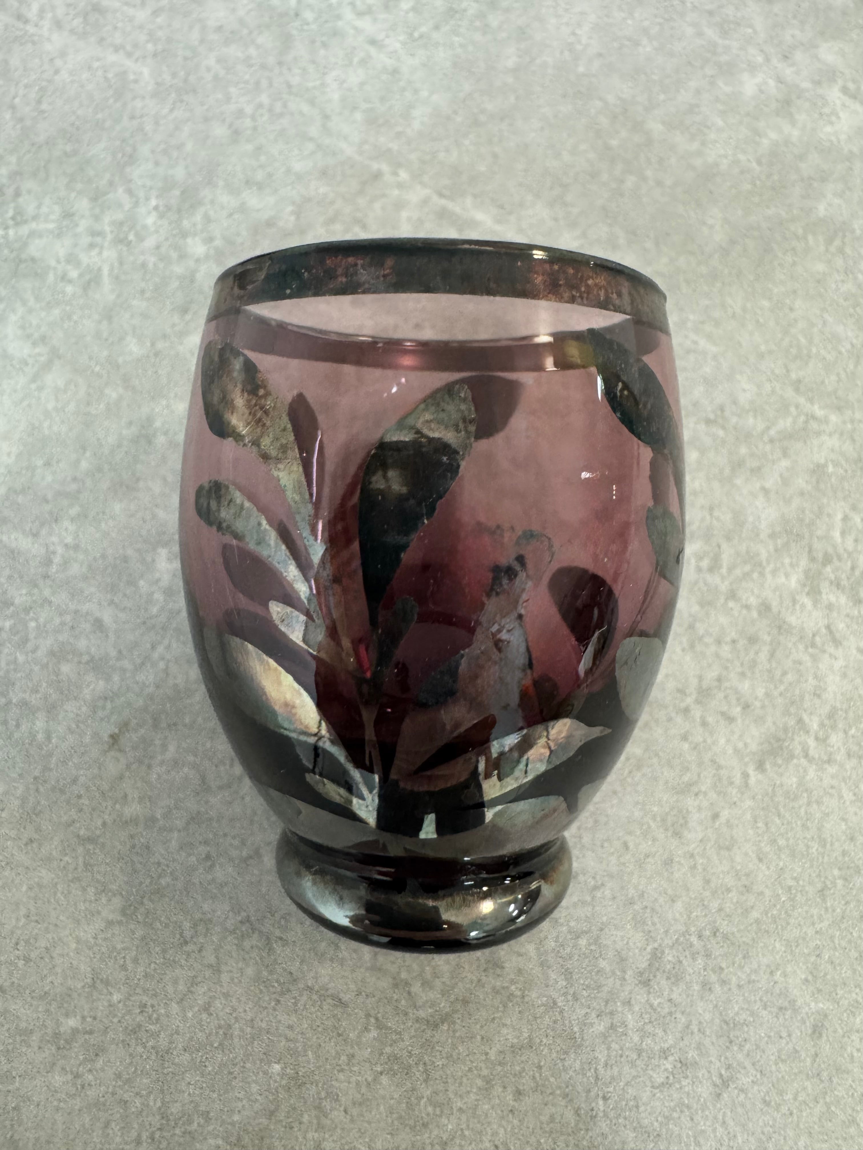 Vintage Italian Amethyst Glass Decanter Set