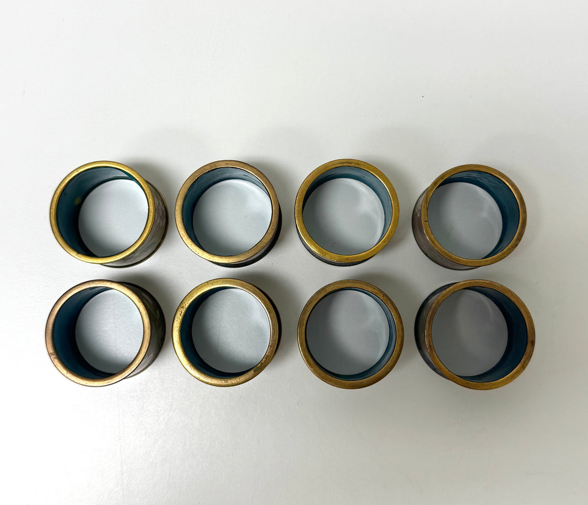 Vintage Cloisonne Enamel Napkin Rings Set of 8