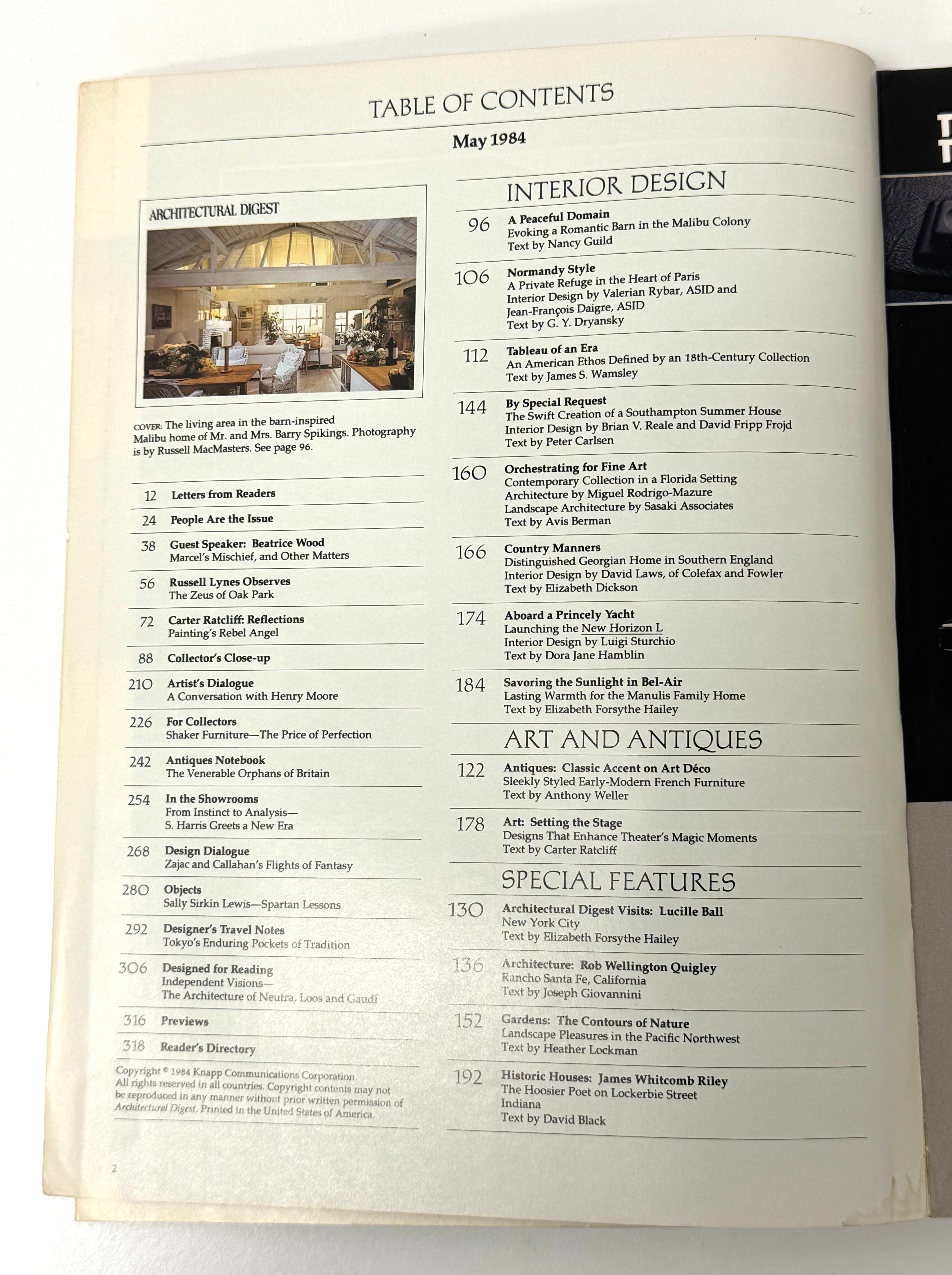 Vintage ARCHITECTURAL DIGEST May 1984