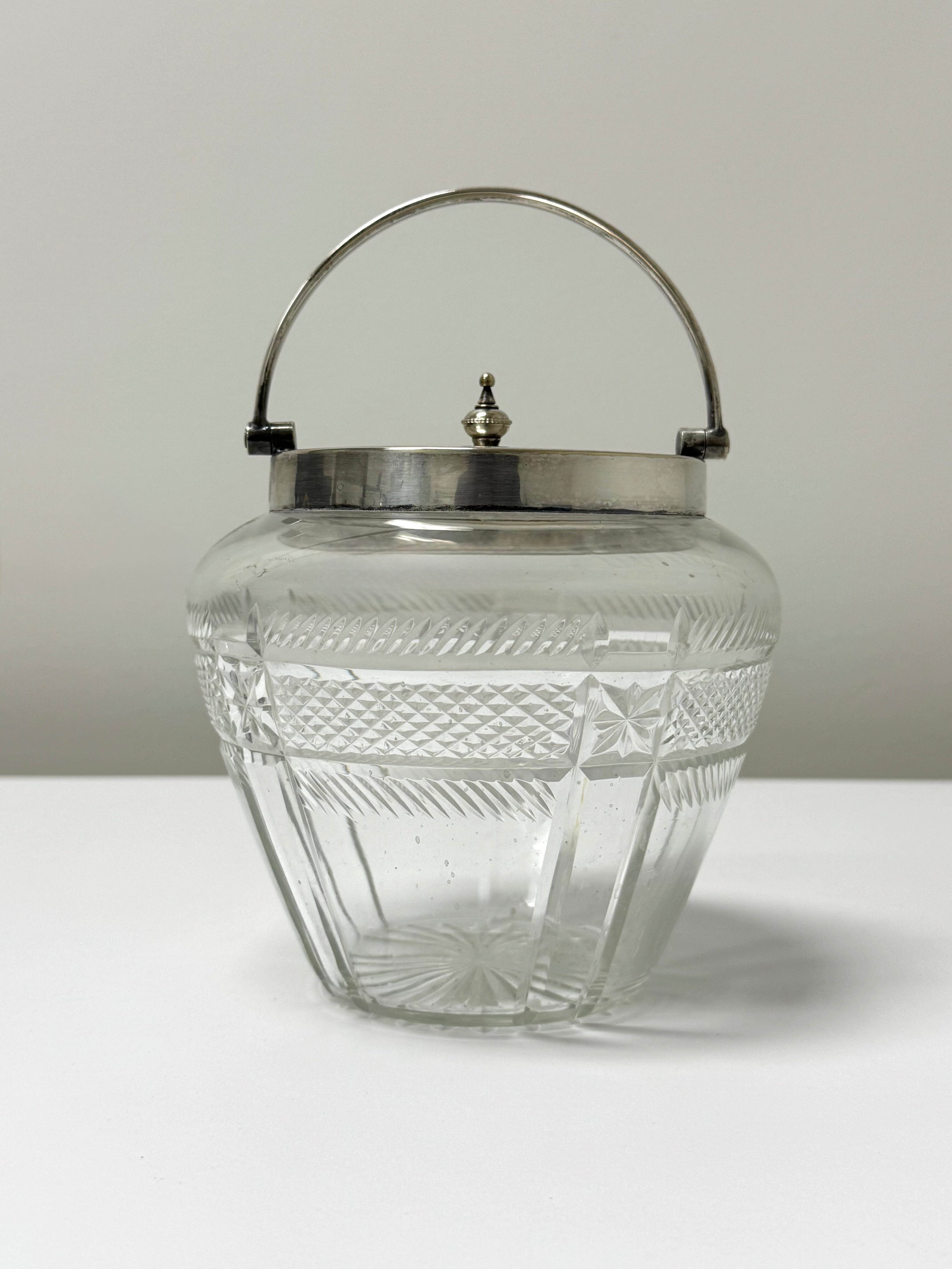 Antique Cut Crystal Biscuit Barrel