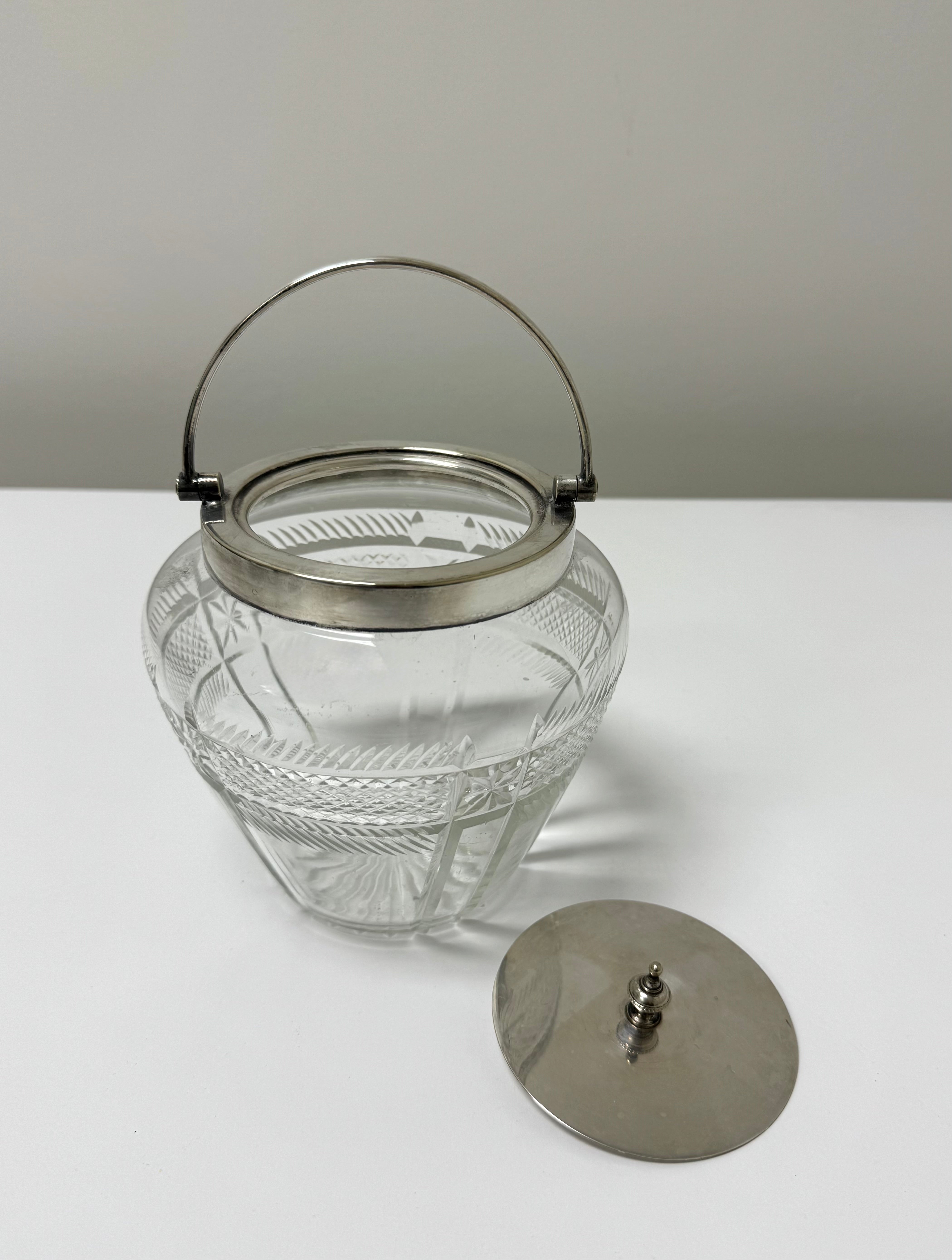 Antique Cut Crystal Biscuit Barrel