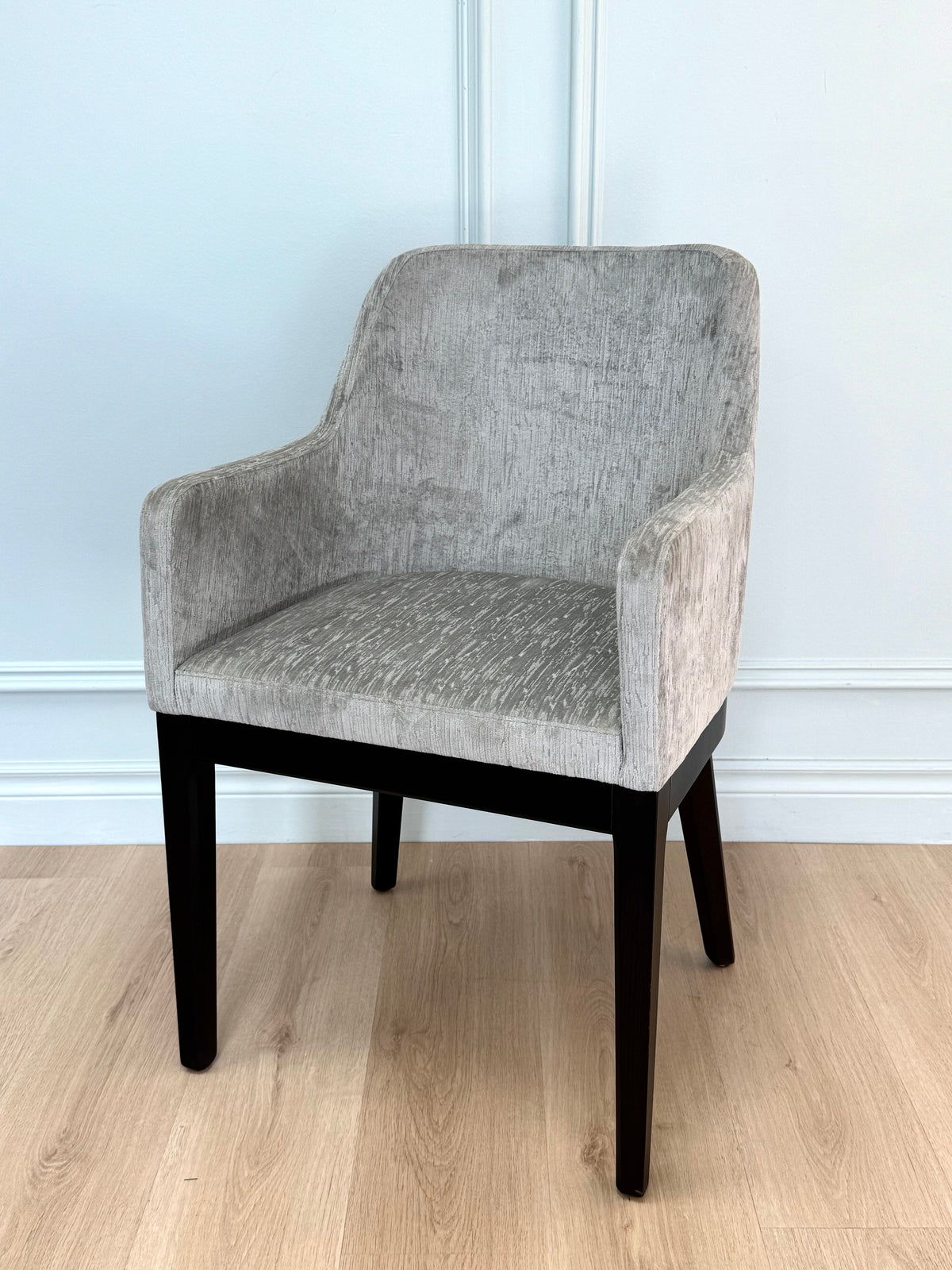 Light Gray Textured Velvet Armchair
