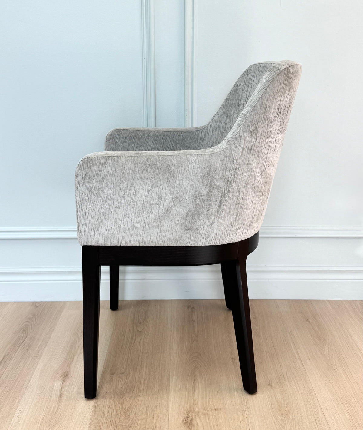 Light Gray Textured Velvet Armchair