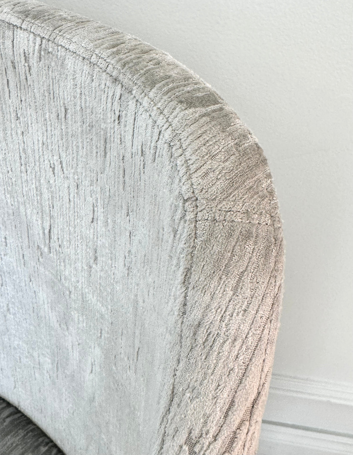 Light Gray Textured Velvet Armchair