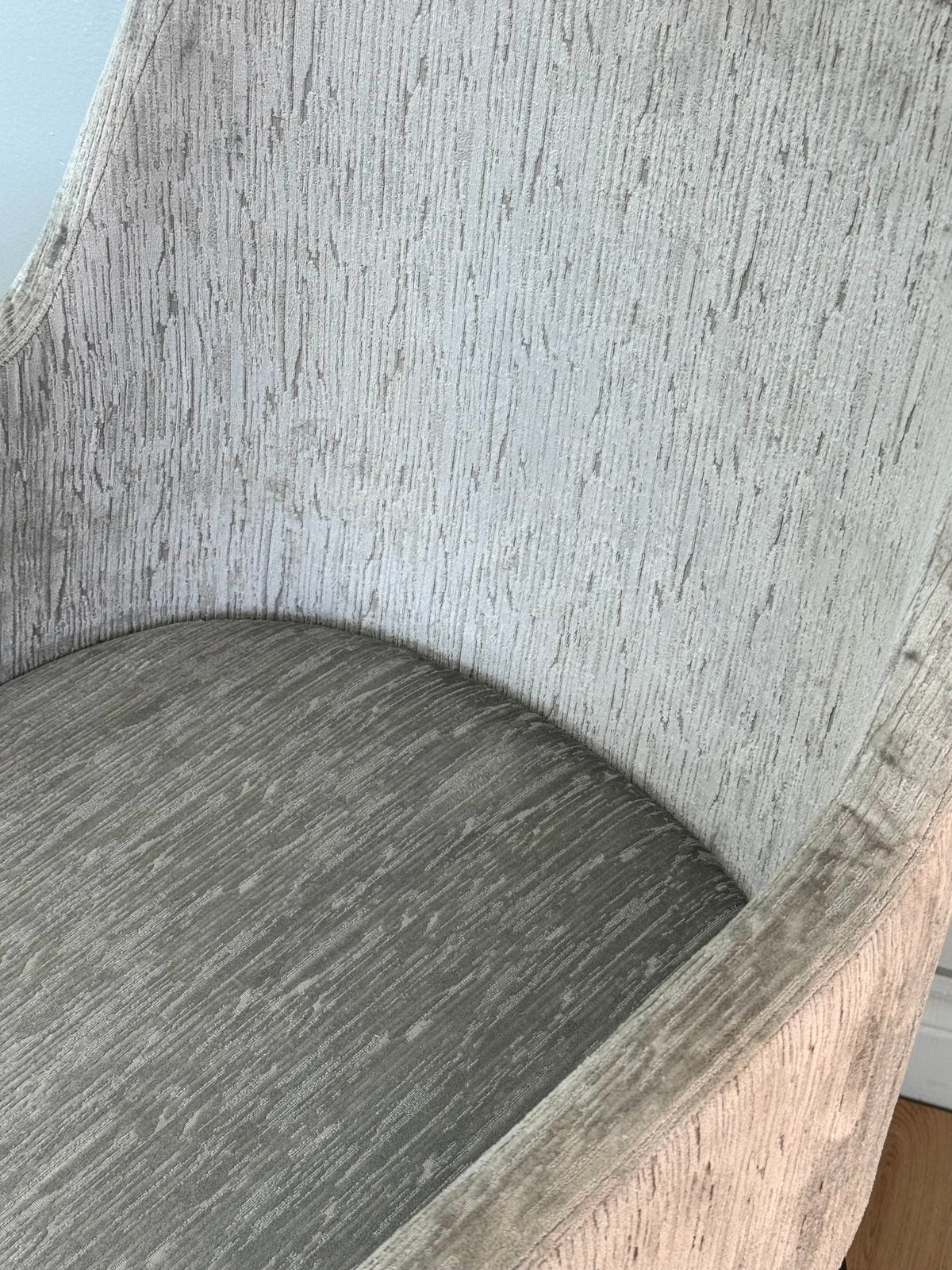 Light Gray Textured Velvet Armchair