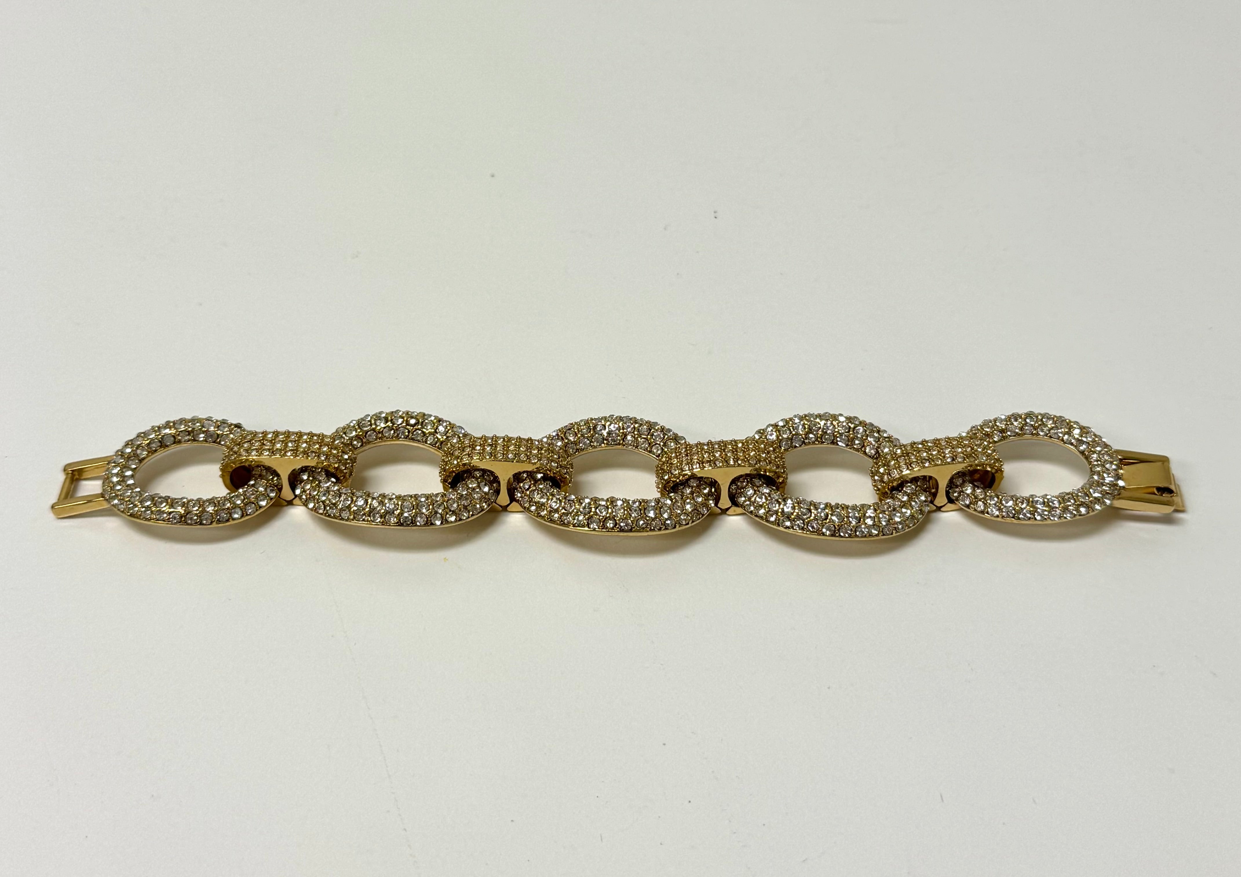 Pave Crystal Oval Link Bracelet