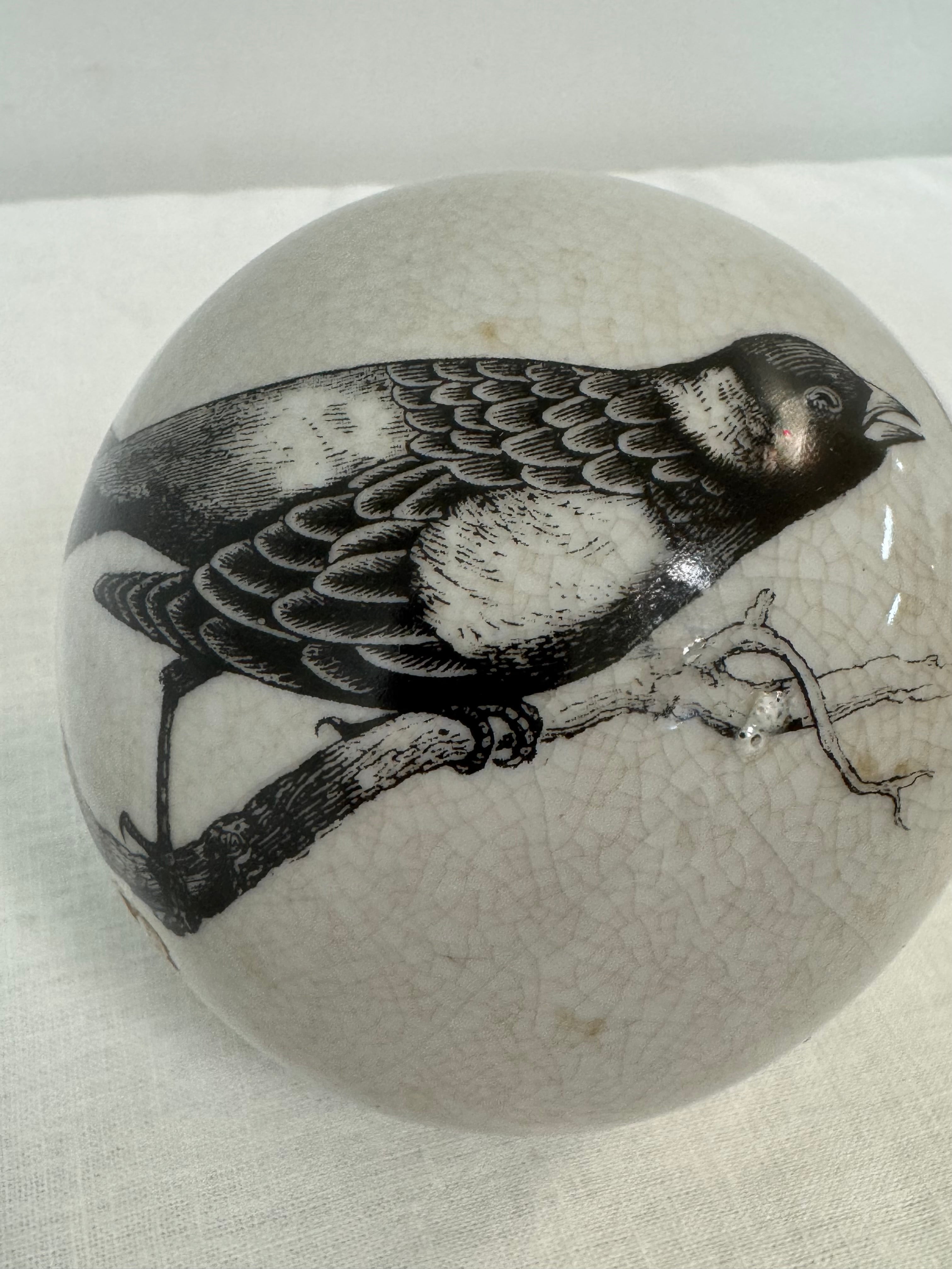 Crackled Glaze Decorative Bird Ball