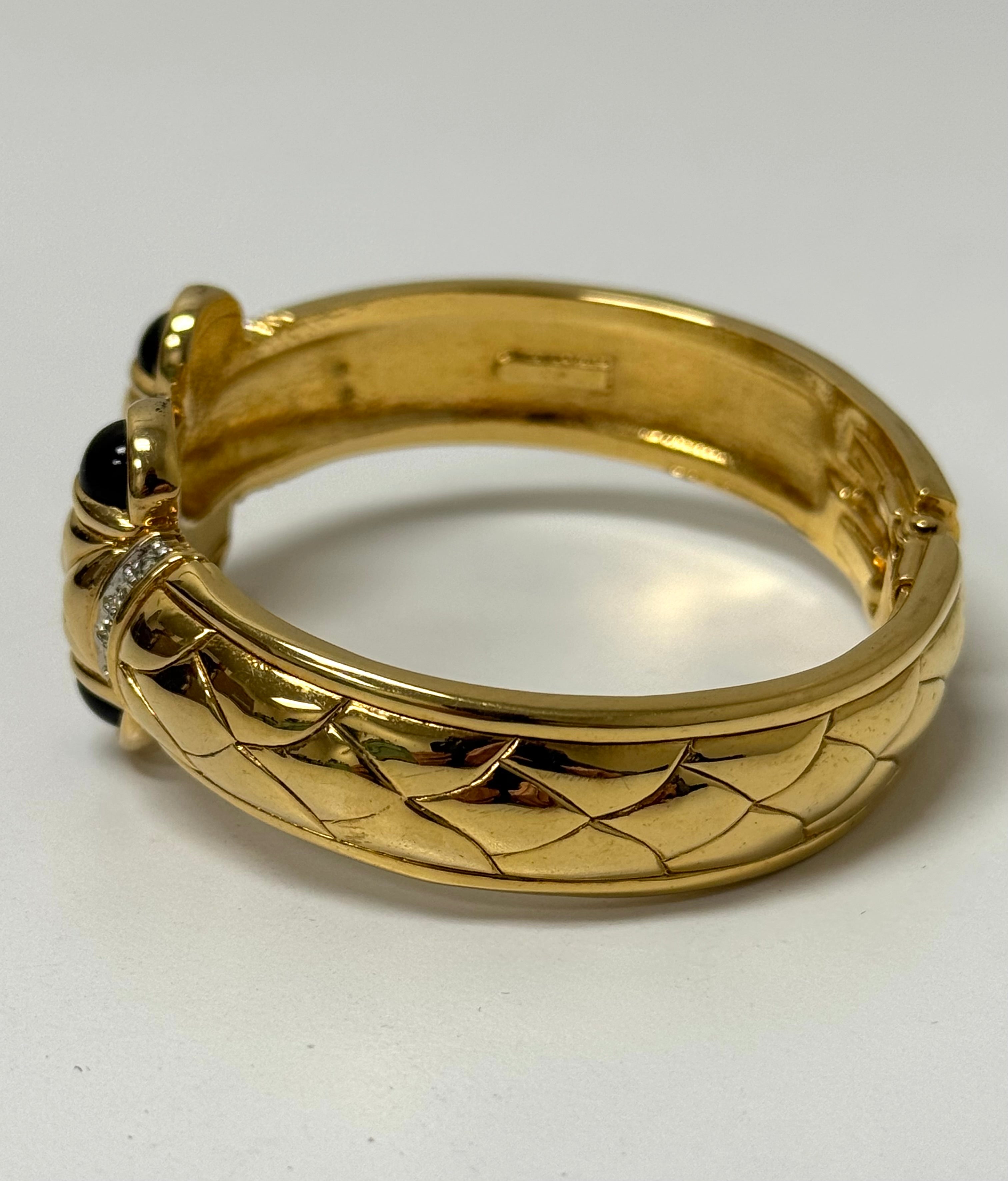 Vintage NINA RICCI Gold & Black Enamel Bracelet