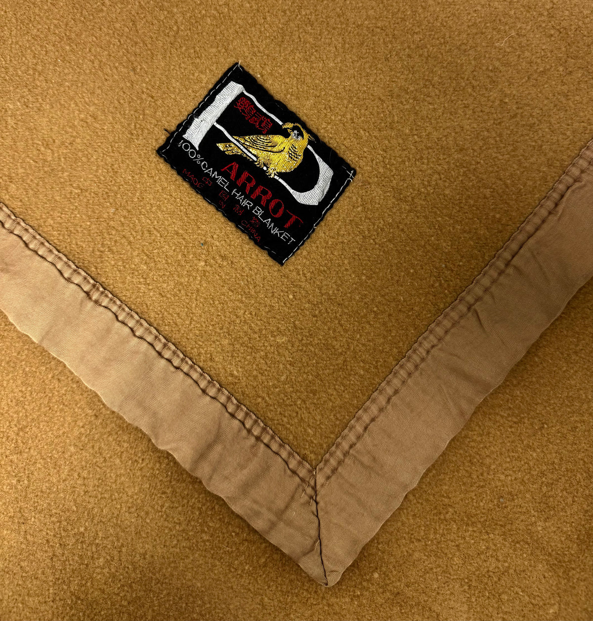 Vintage Camel Hair 63" x 85" Blanket