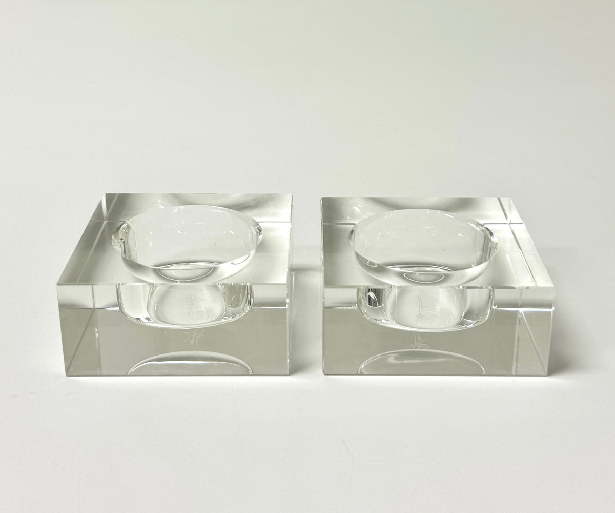 OLEG CASSINI Crystal Votive Holders Set of 2