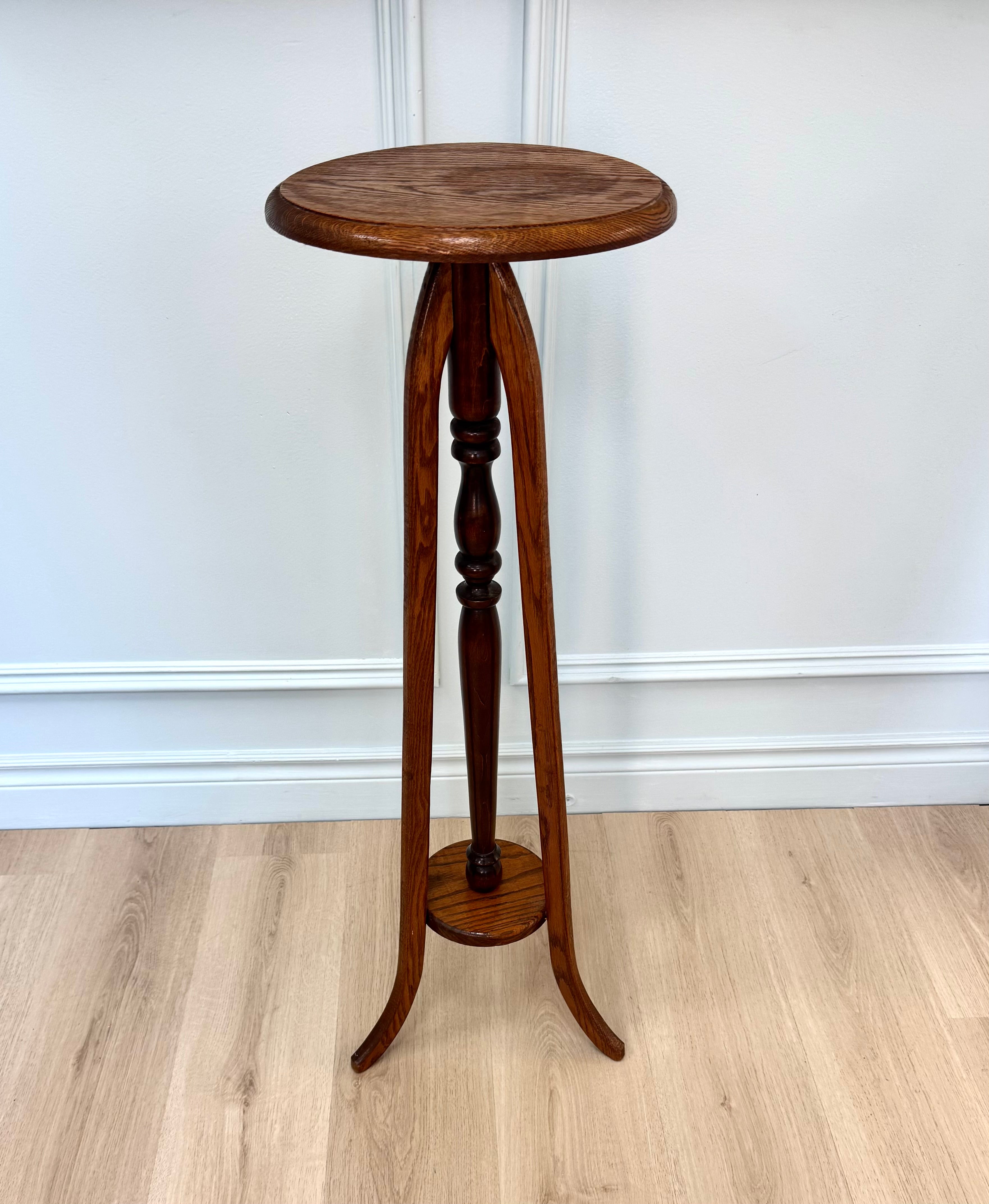 Antique Oak Plant Stand