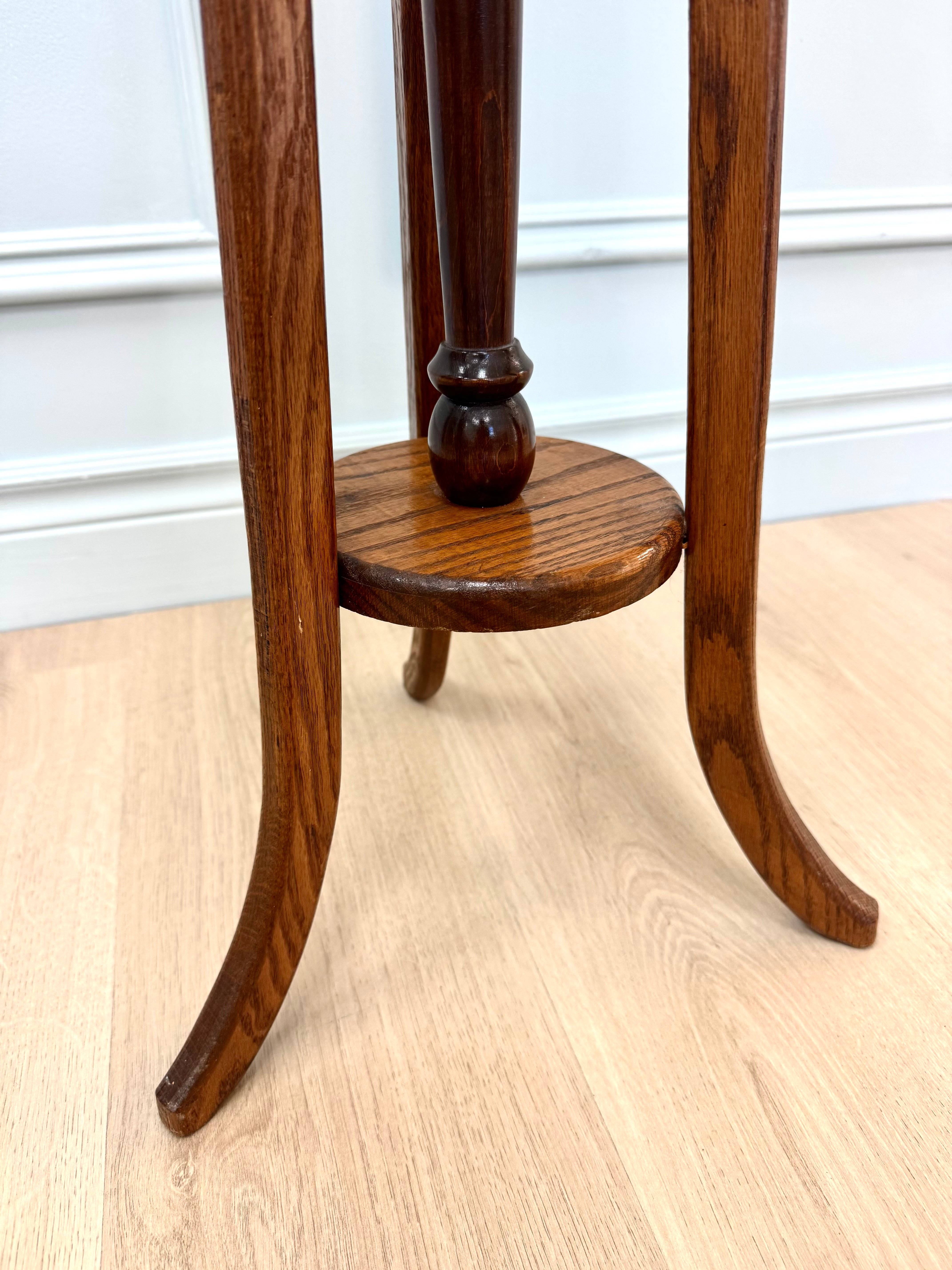 Antique Oak Plant Stand