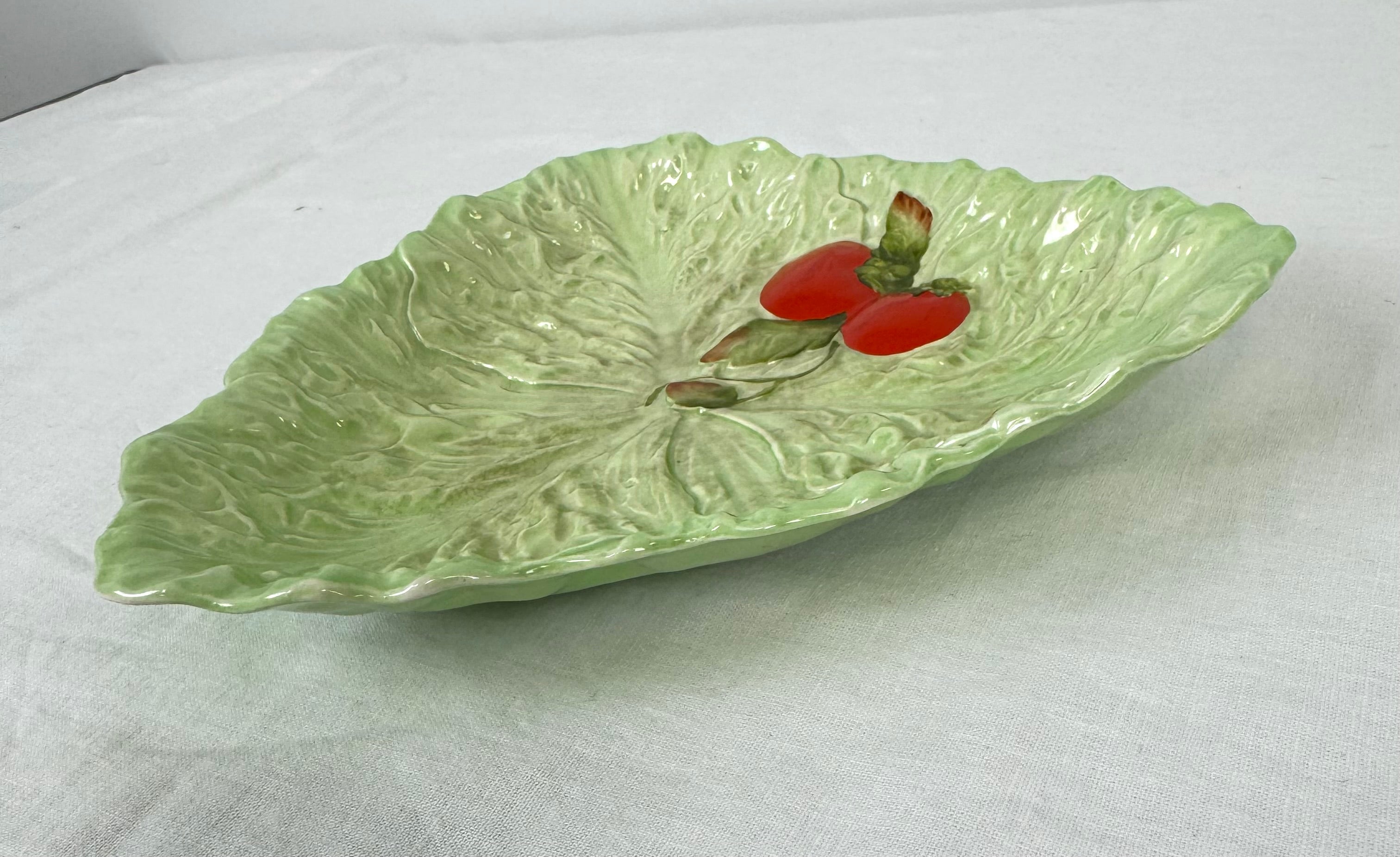 Vintage Lettuce Leaf Dish