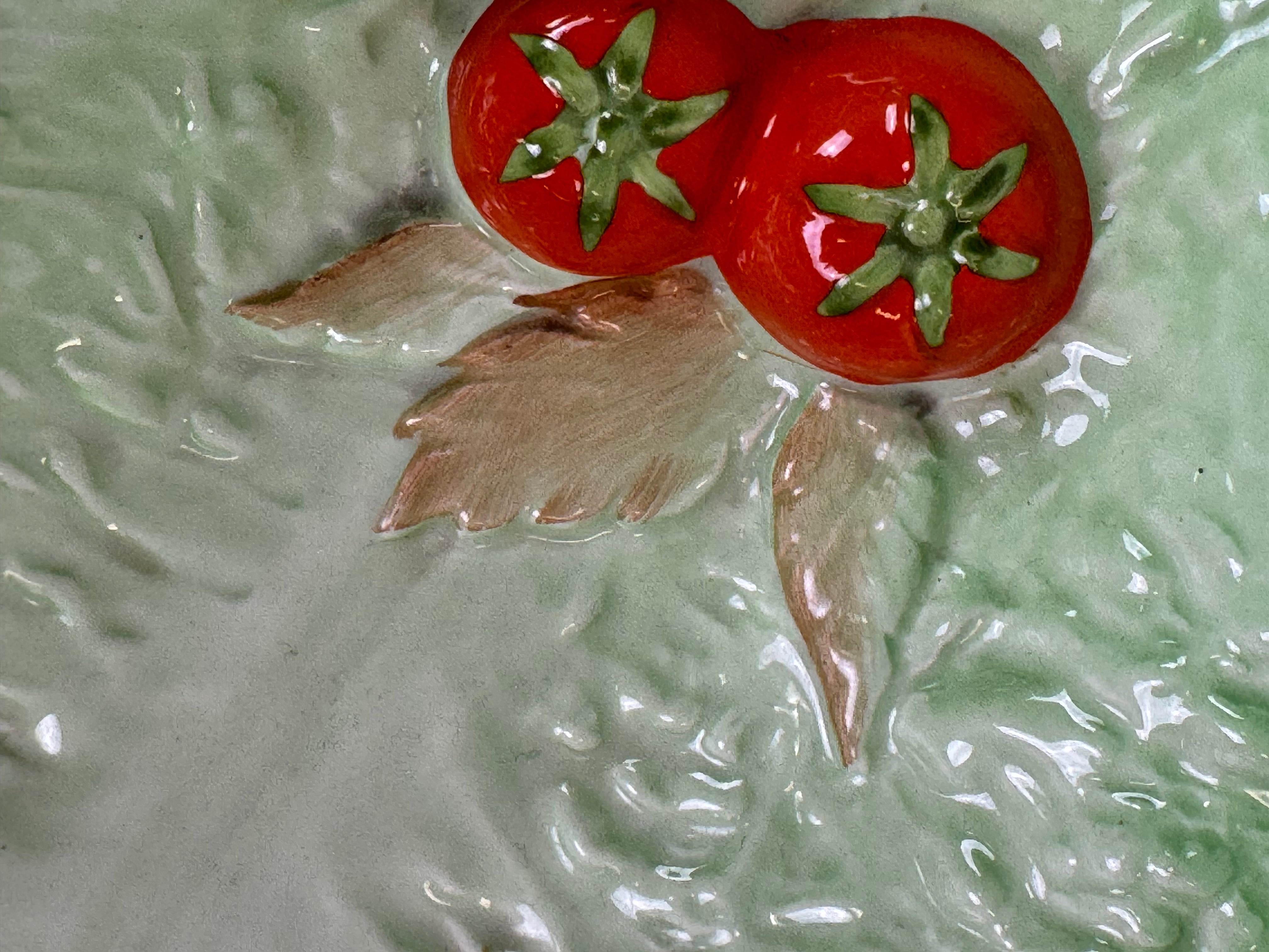 Vintage Lettuce Leaf Shallow Bowl