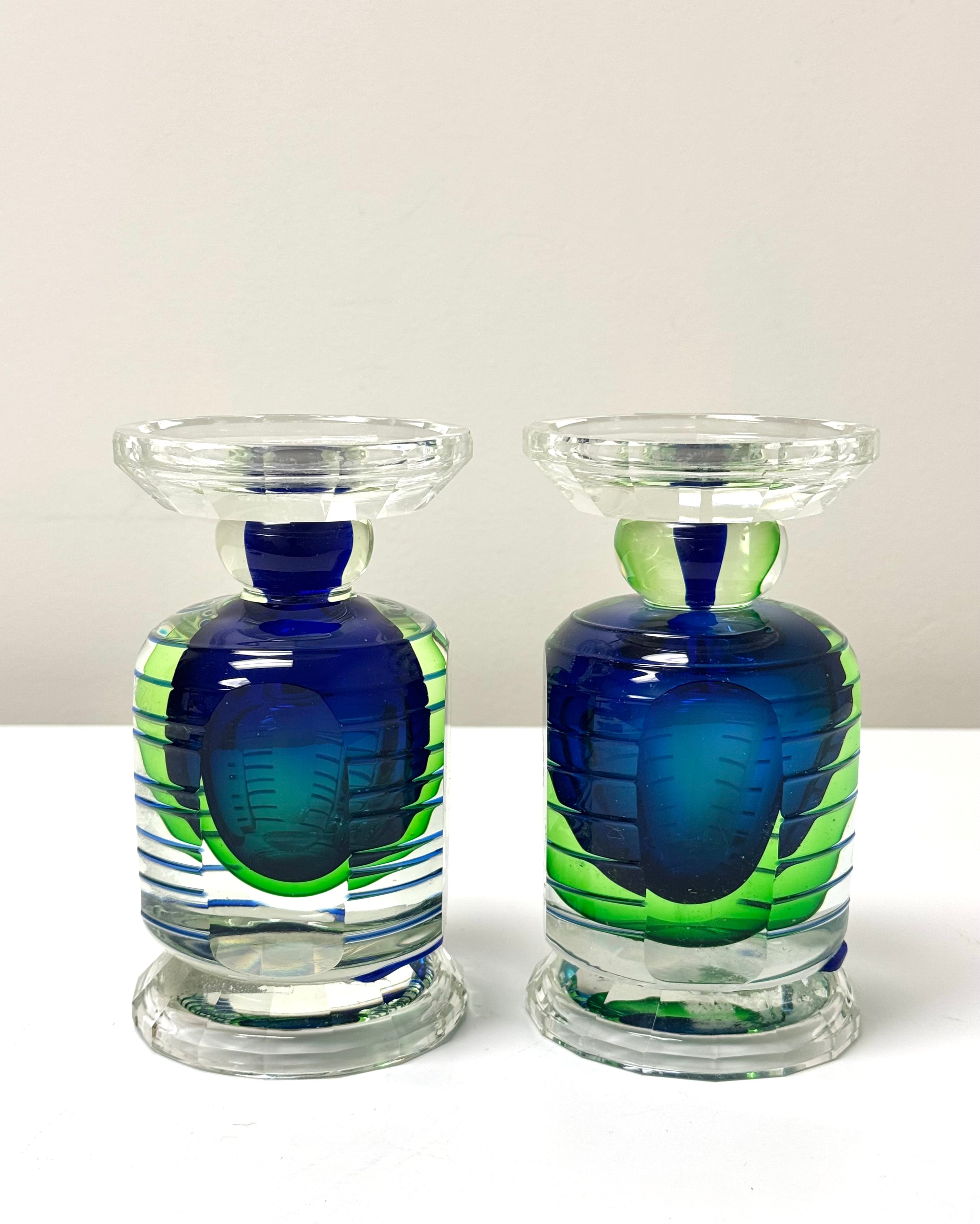 FIFTH AVE CRYSTAL 'Bernini Saturn' Candle Holders Set of 2