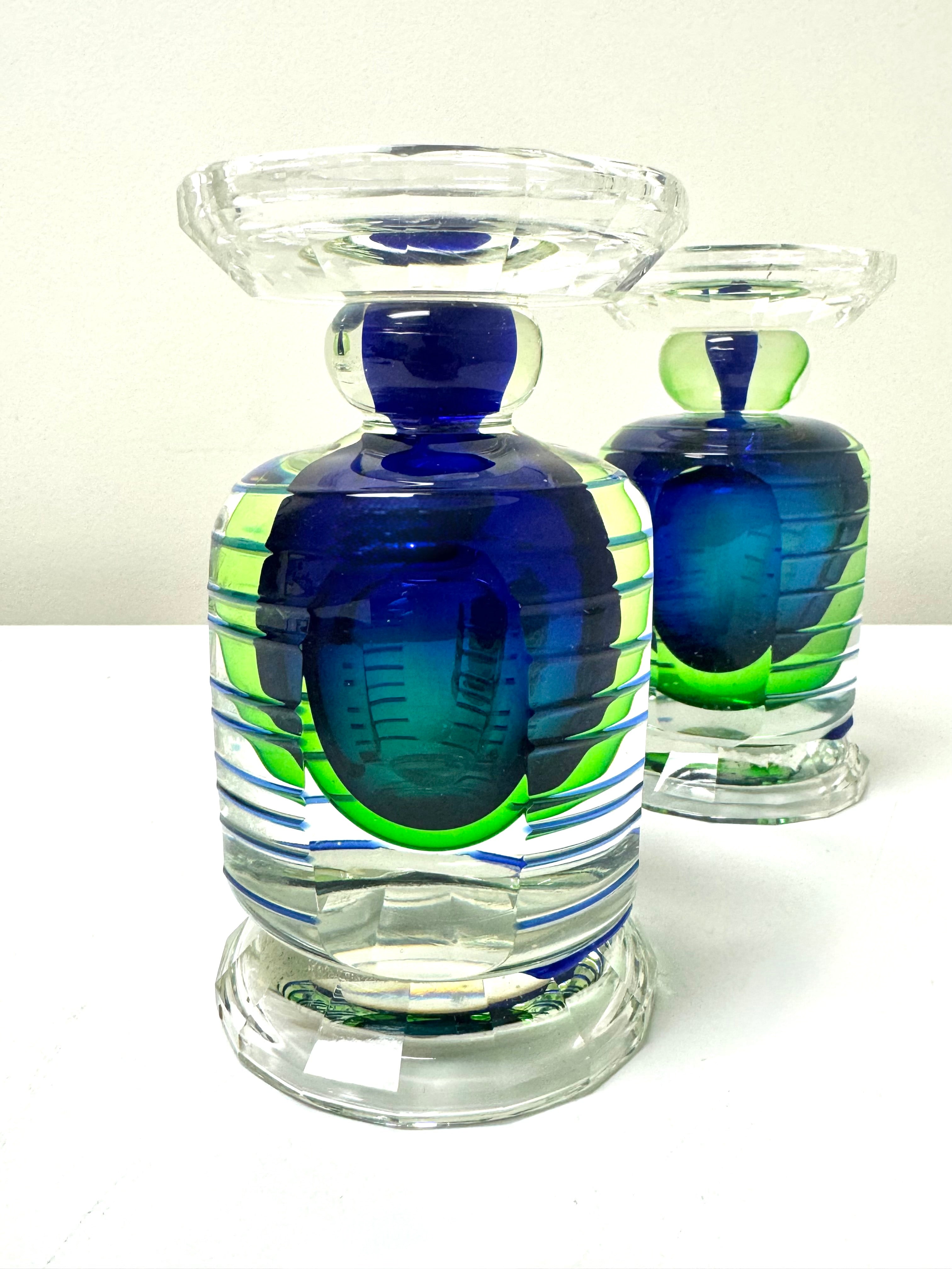 FIFTH AVE CRYSTAL 'Bernini Saturn' Candle Holders Set of 2