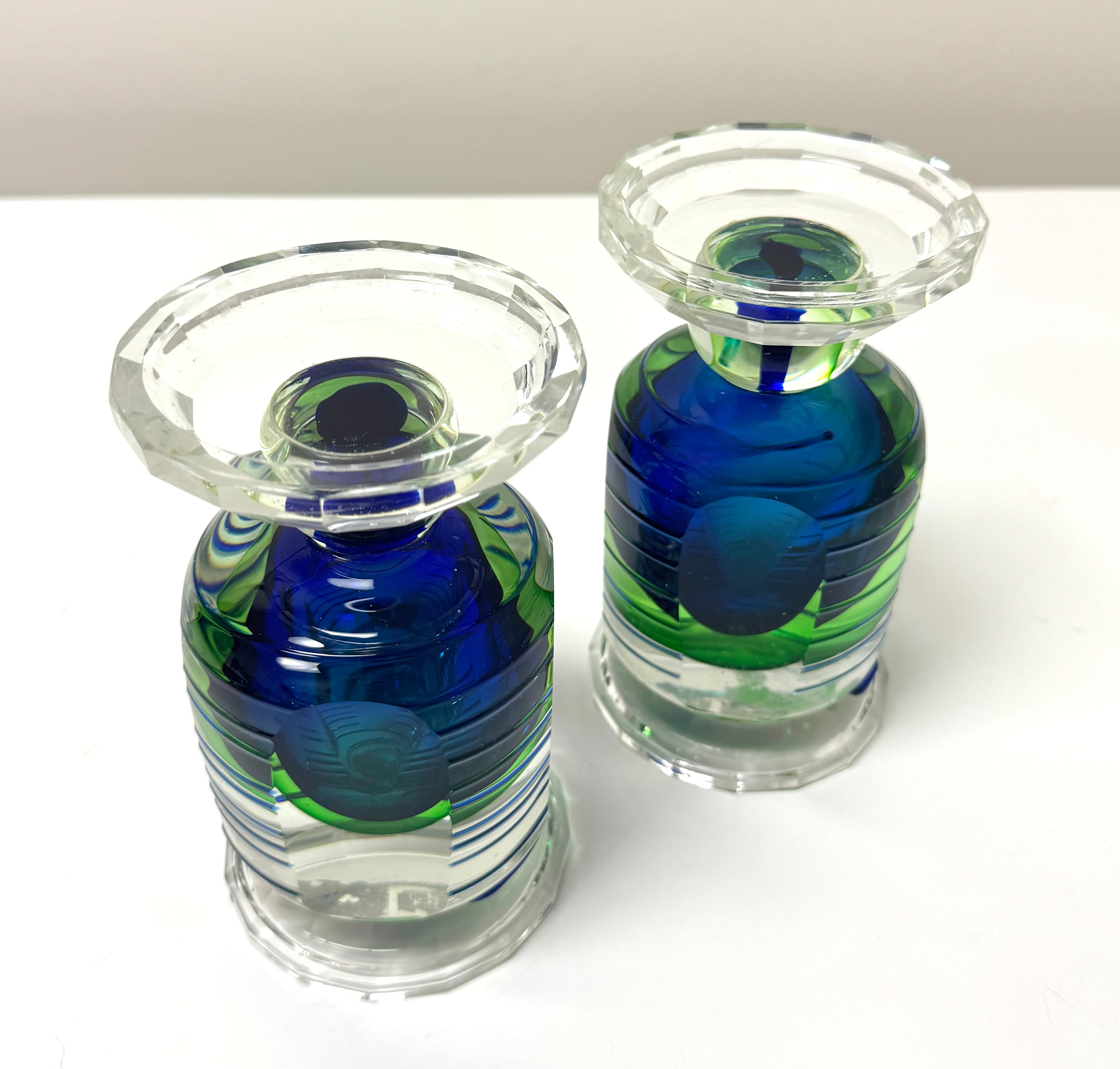 FIFTH AVE CRYSTAL 'Bernini Saturn' Candle Holders Set of 2