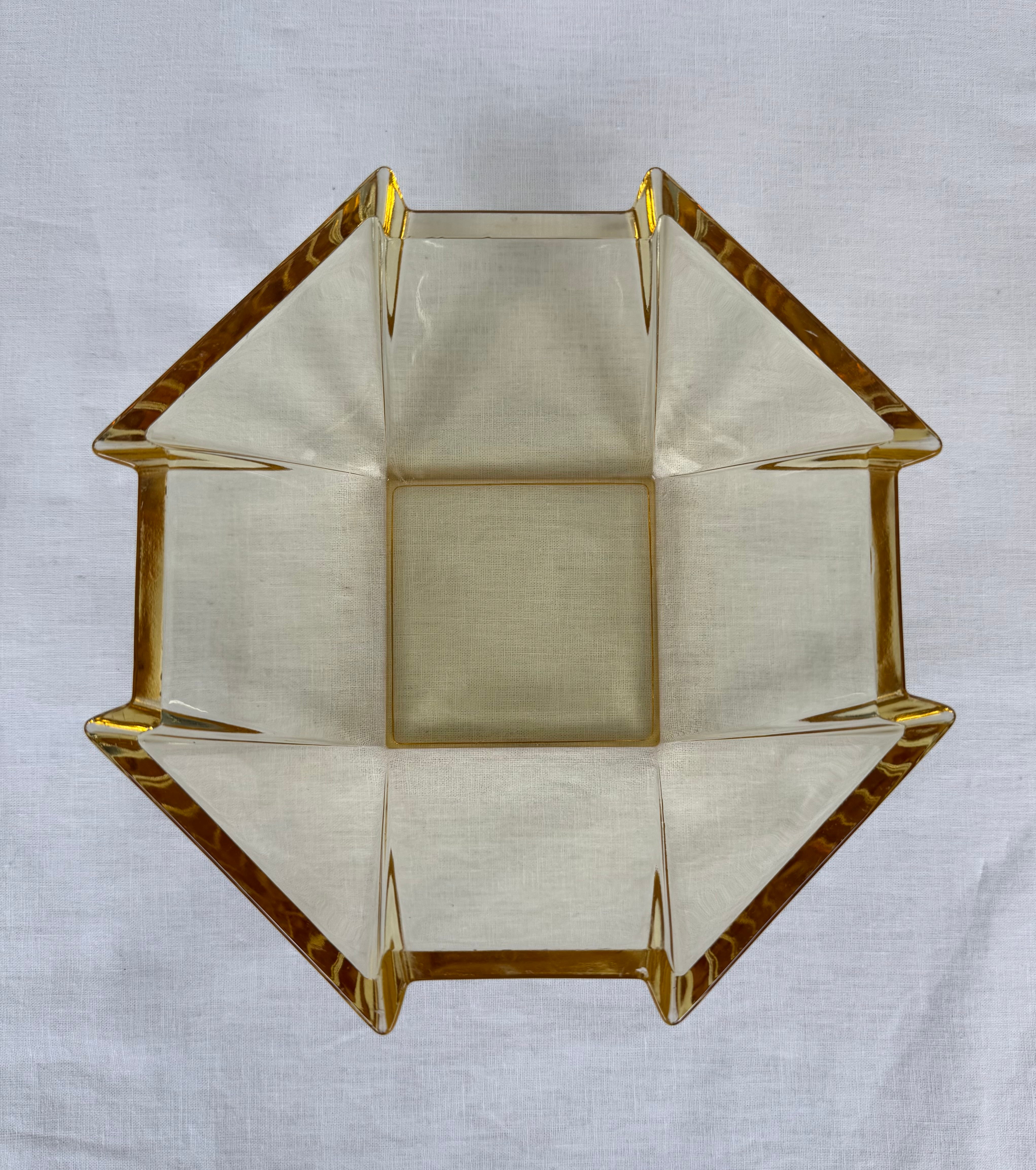 Vintage FOSTORIA Art Deco Amber Glass Bowl