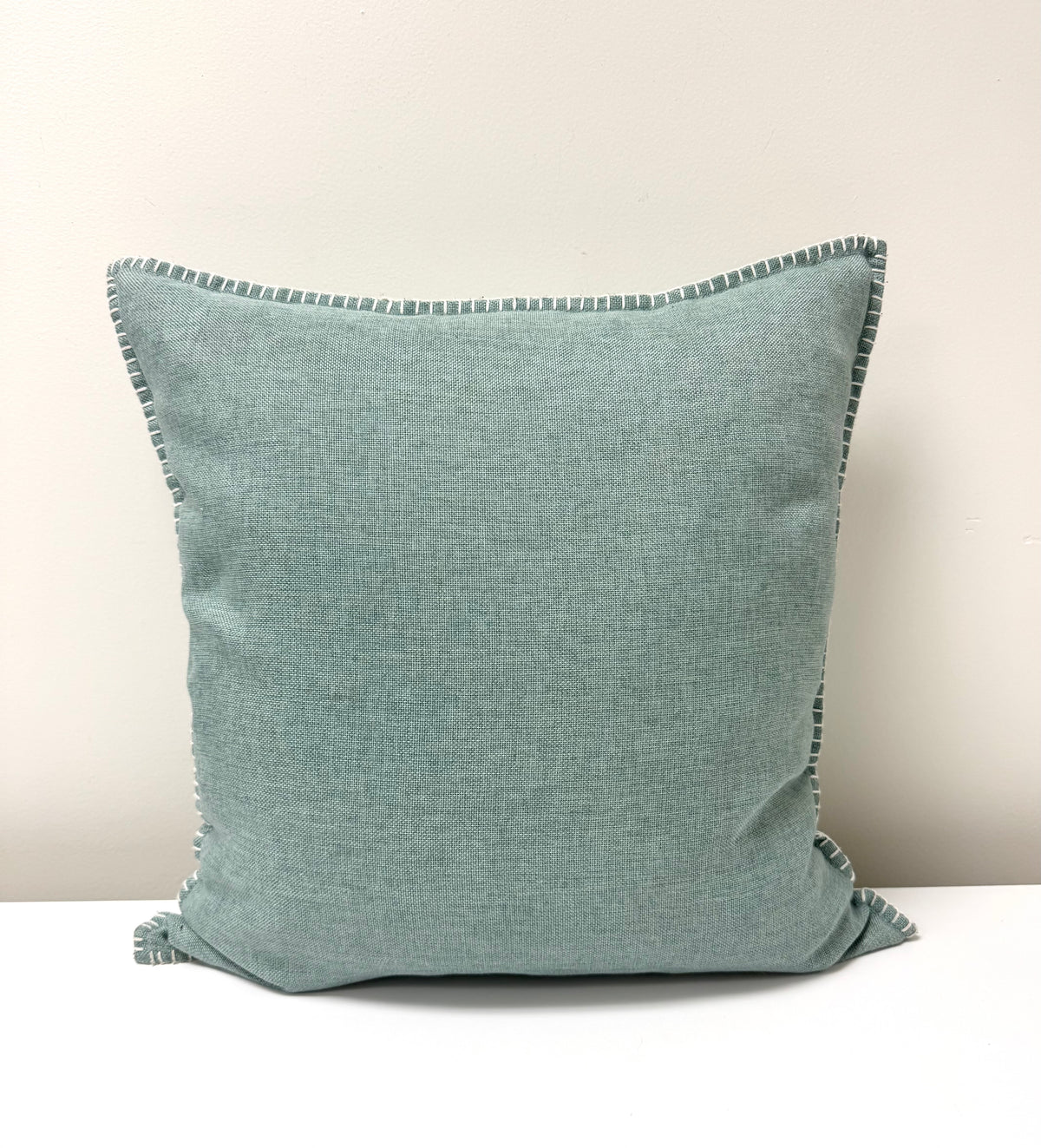 Seafoam 21" Hemstitch Pillow