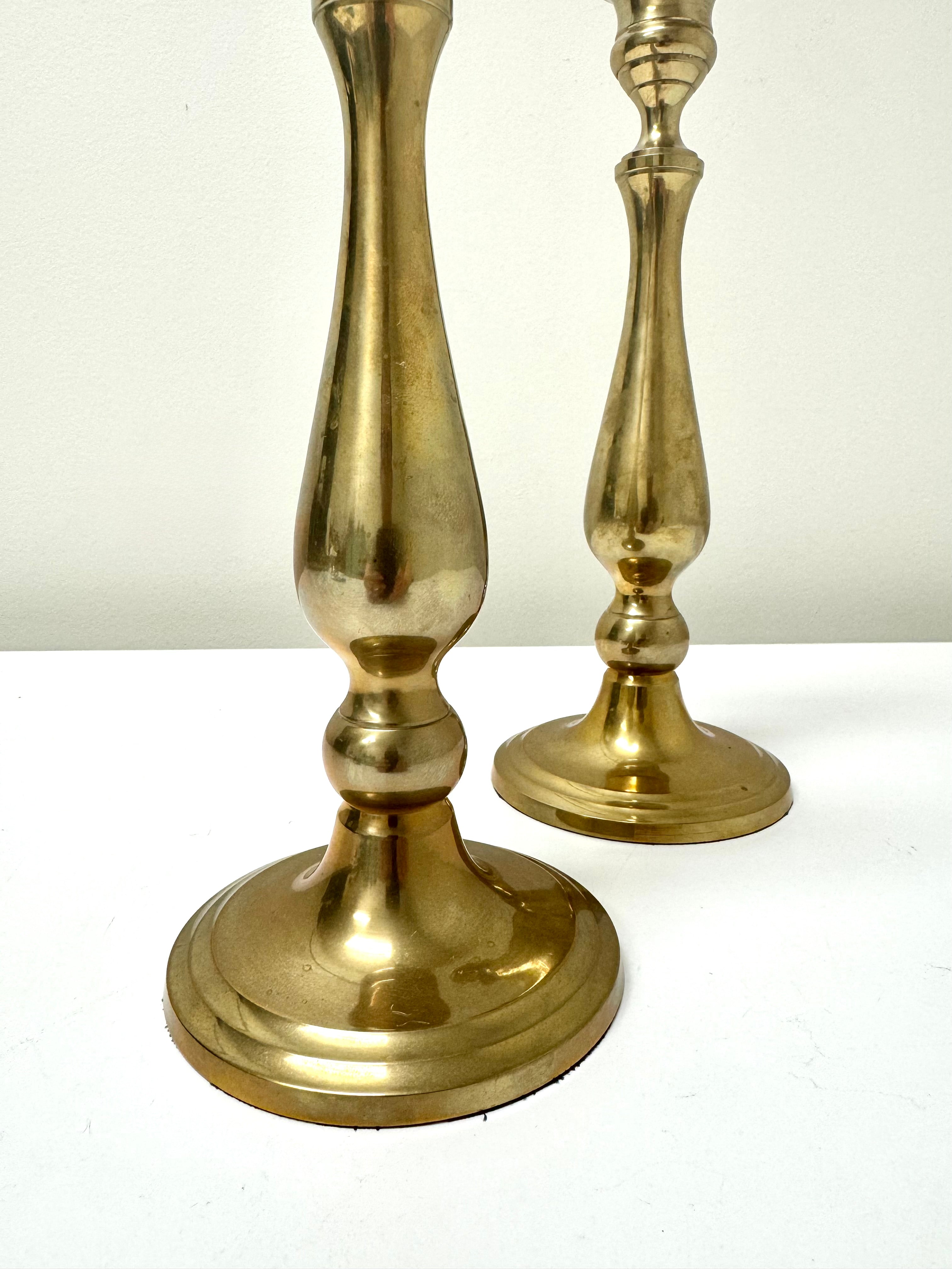 Vintage Bombay Aged Brass Candle Holders Set of 2