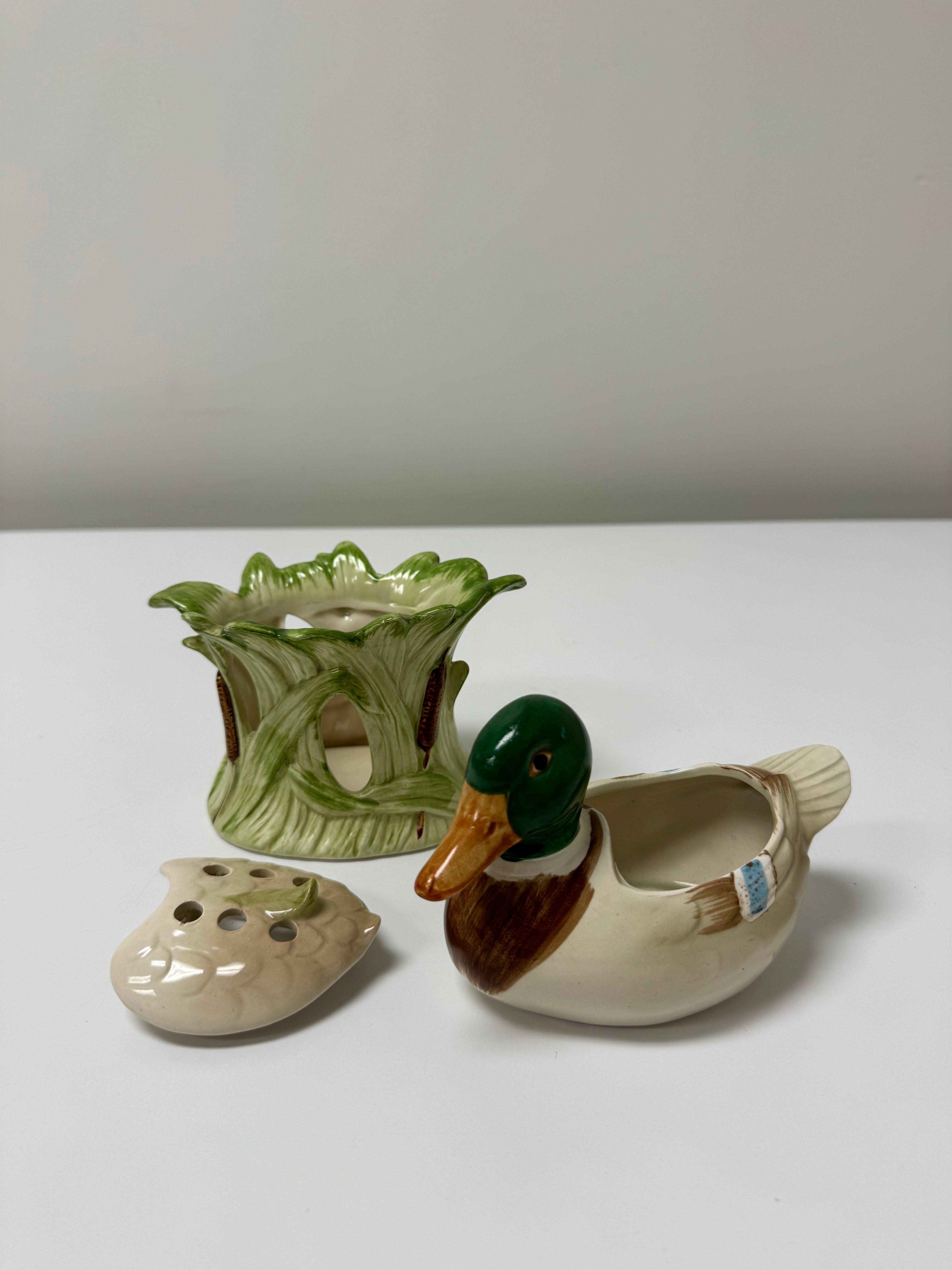 Vintage FITZ & FLOYD Mallard Incense Holder